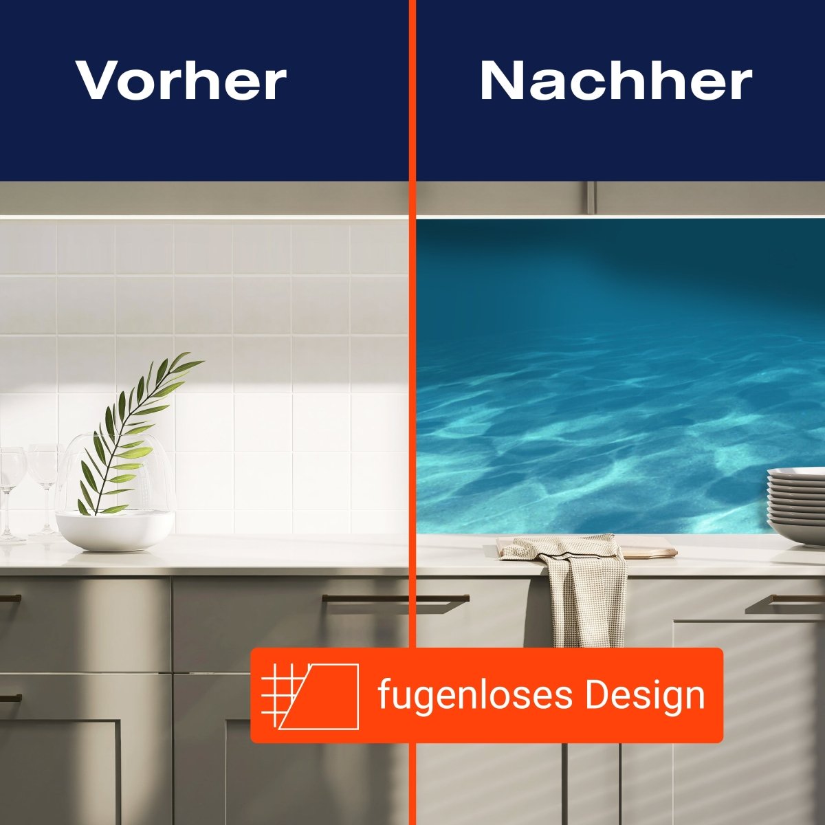 Küchenrückwand Hellblau unter Wasser M1053 entdecken - Bild 9 Küchenrückwand Hellblau unter Wasser M1053 entdecken - Bild 9