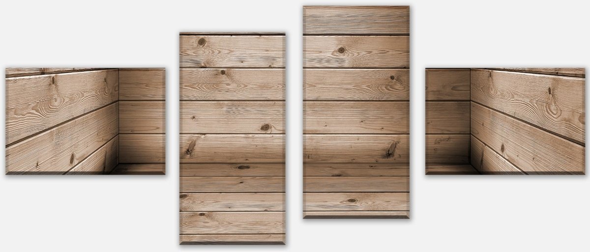 Leinwandbild Mehrteiler Zimmer aus Holzbohlen M1055 Leinwandbild Mehrteiler Zimmer aus Holzbohlen M1055