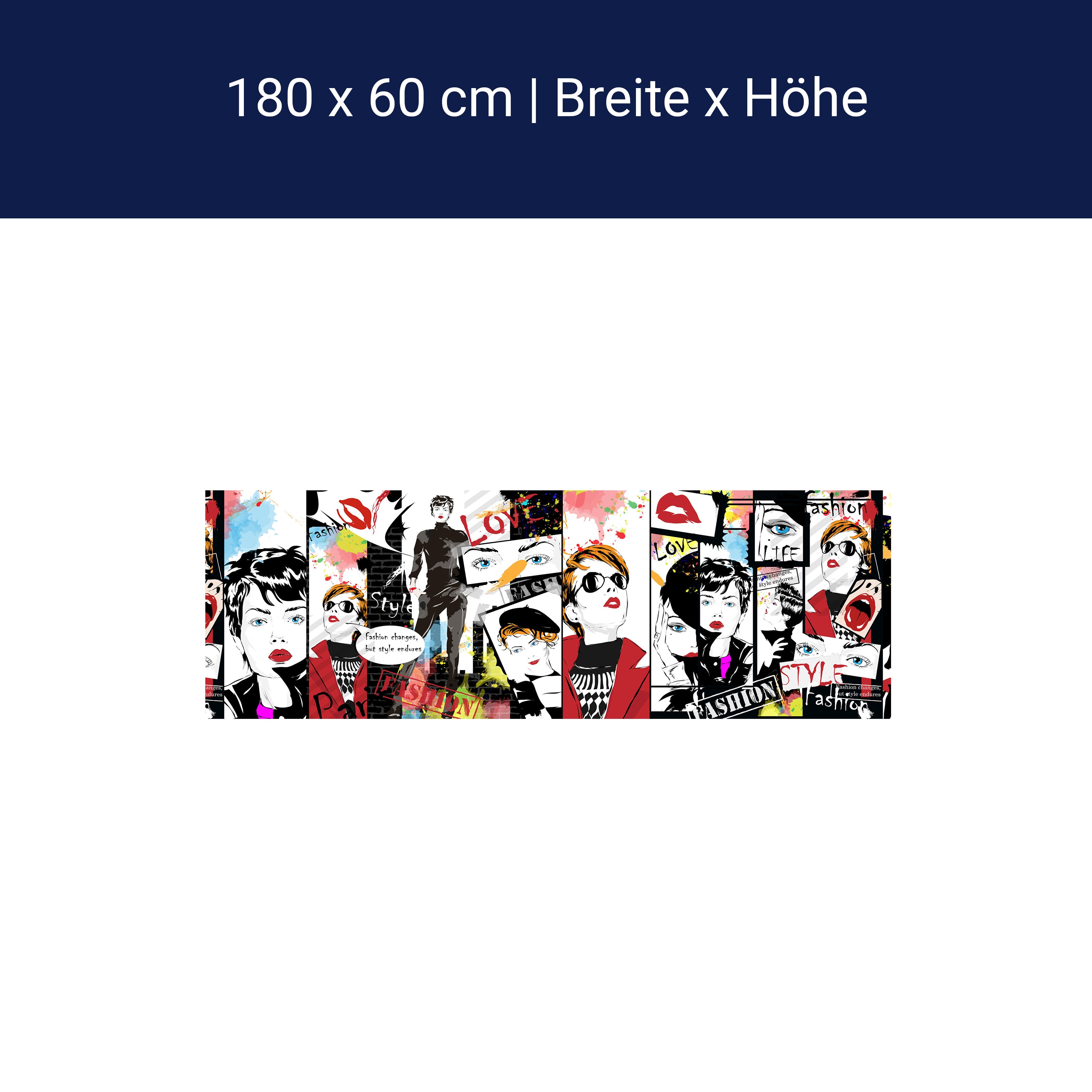 Küchenrückwand Comic Popart Bunt Fashion Style M1081 Küchenrückwand Comic Popart Bunt Fashion Style M1081