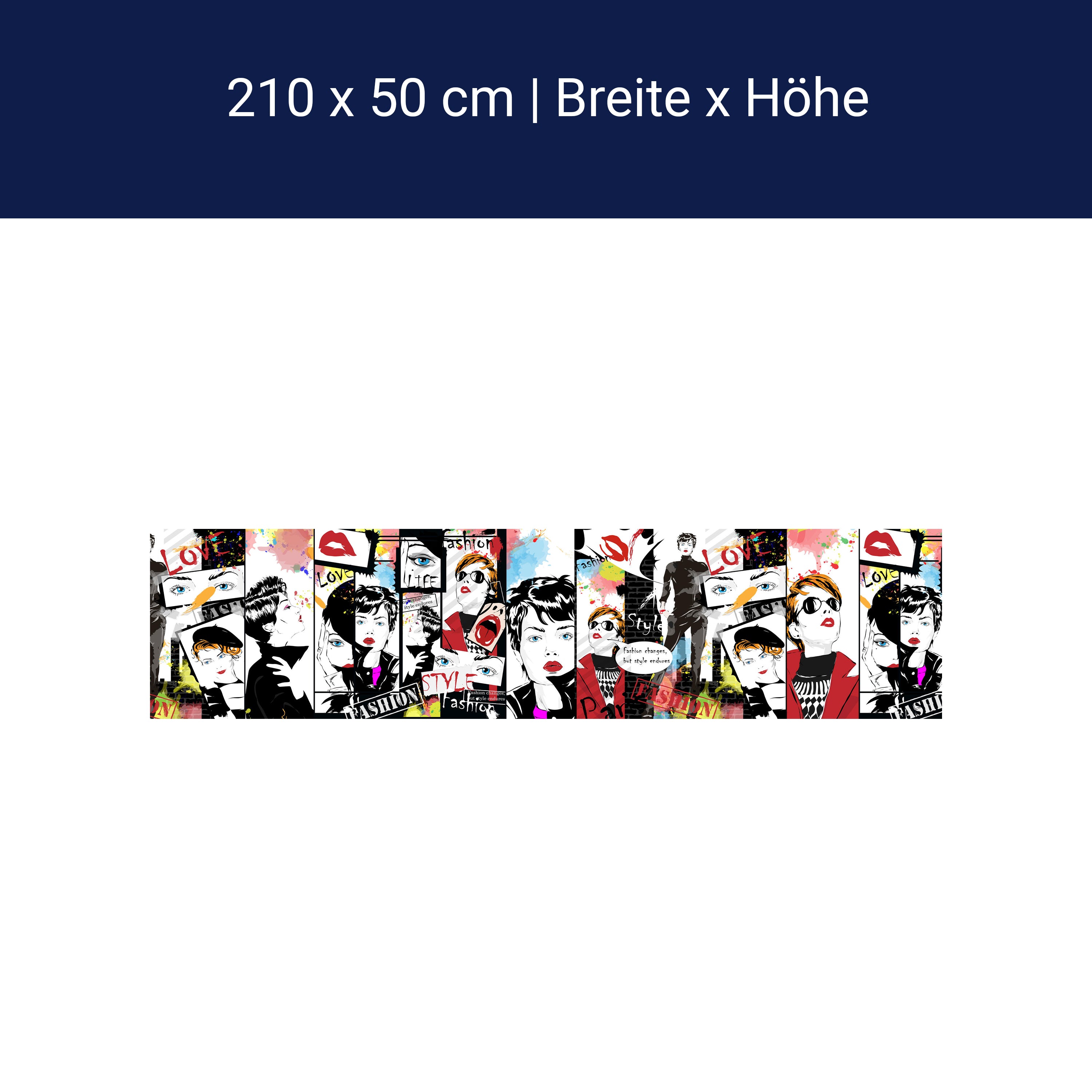 Küchenrückwand Comic Popart Bunt Fashion Style M1081 Küchenrückwand Comic Popart Bunt Fashion Style M1081