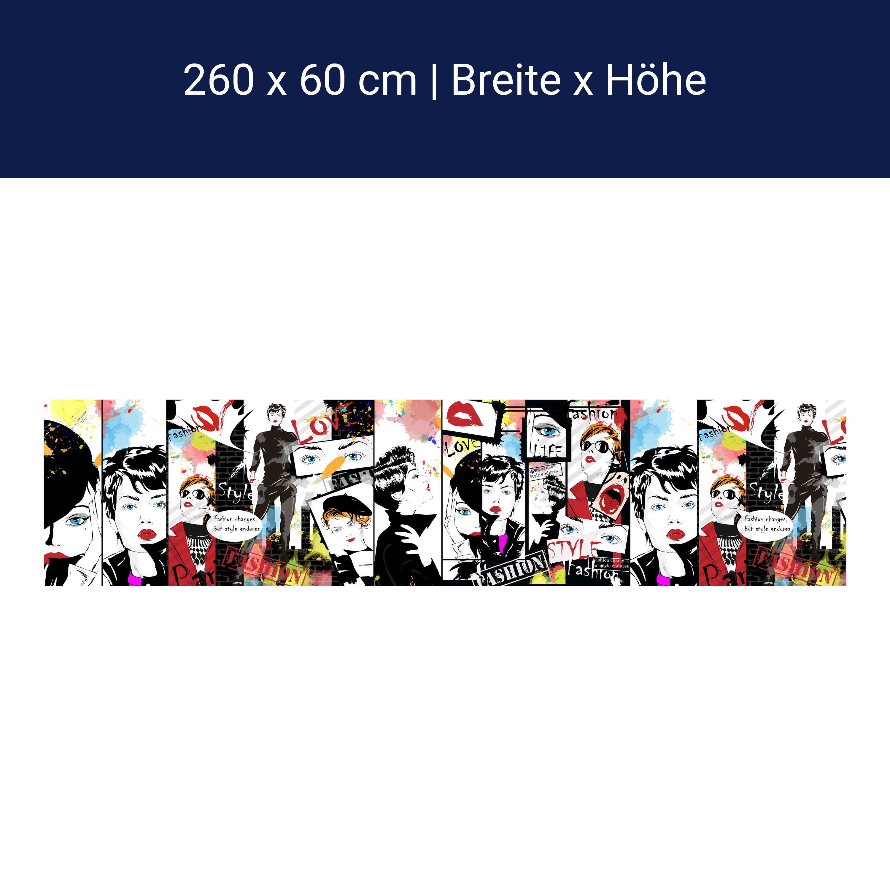 Küchenrückwand Comic Popart Bunt Fashion Style M1081 Küchenrückwand Comic Popart Bunt Fashion Style M1081