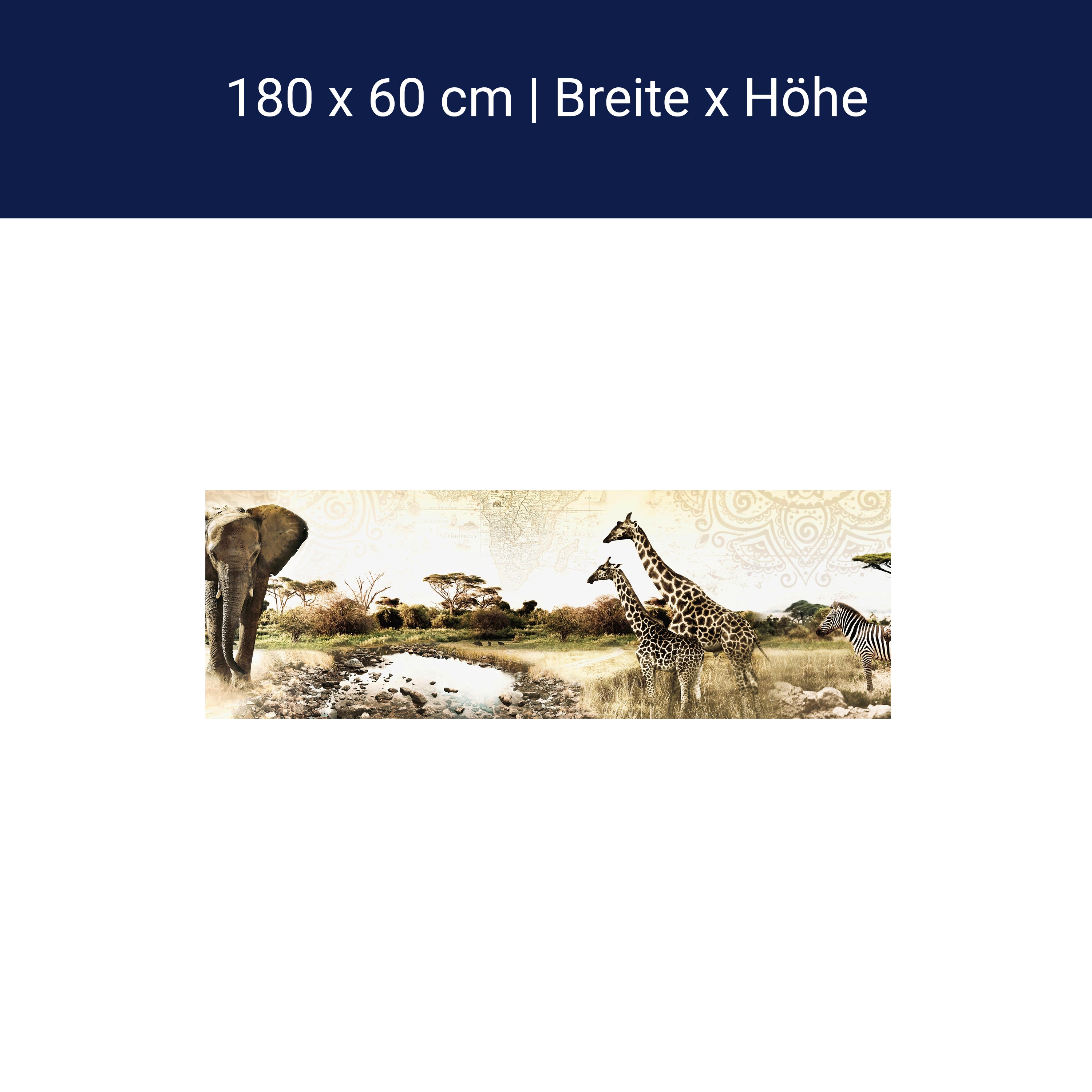 Küchenrückwand Afrika Elefant Giraffe Zebra Savanne M1084 Küchenrückwand Afrika Elefant Giraffe Zebra Savanne M1084