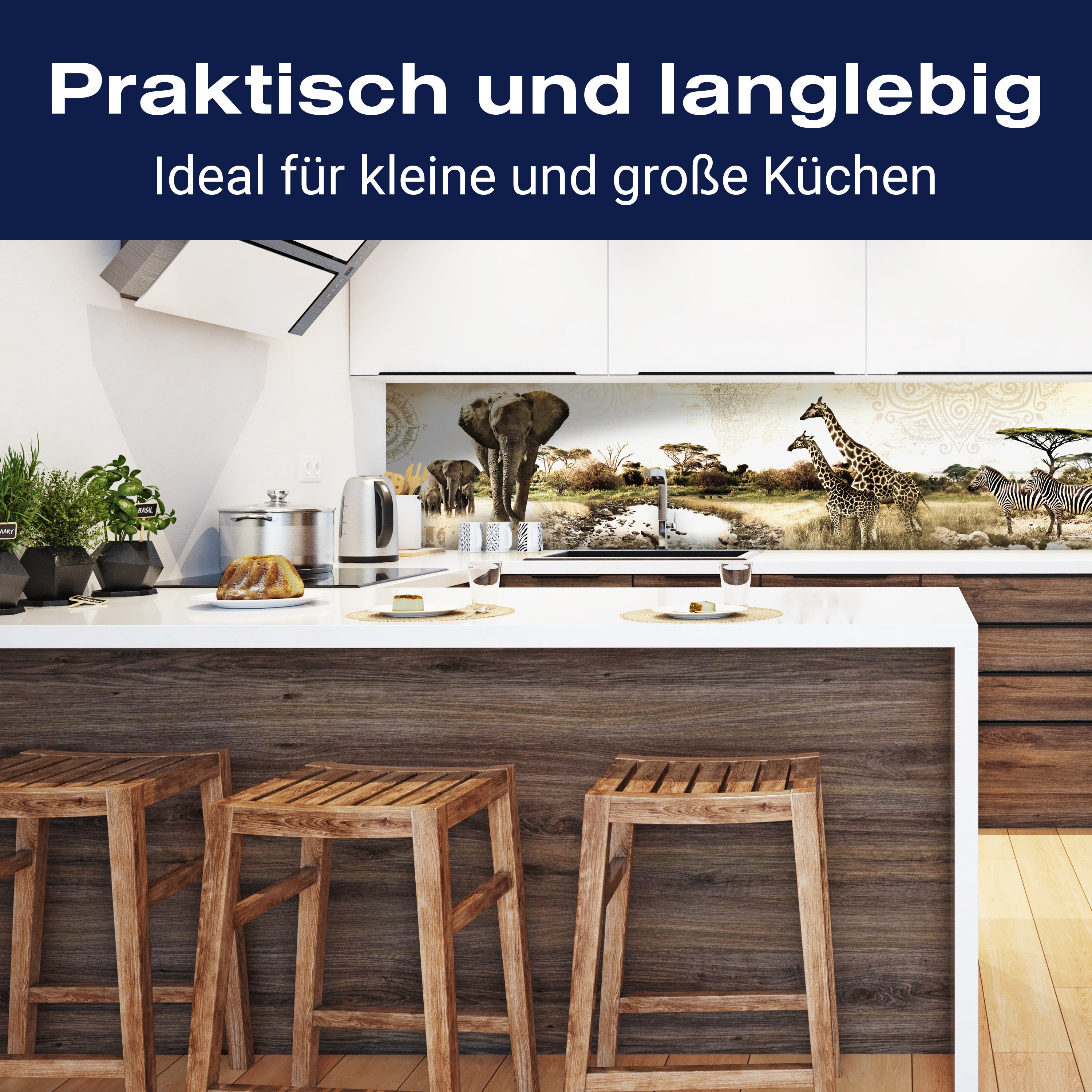 Küchenrückwand Afrika Elefant Giraffe Zebra Savanne M1084 entdecken - Bild 3 Küchenrückwand Afrika Elefant Giraffe Zebra Savanne M1084 entdecken - Bild 3