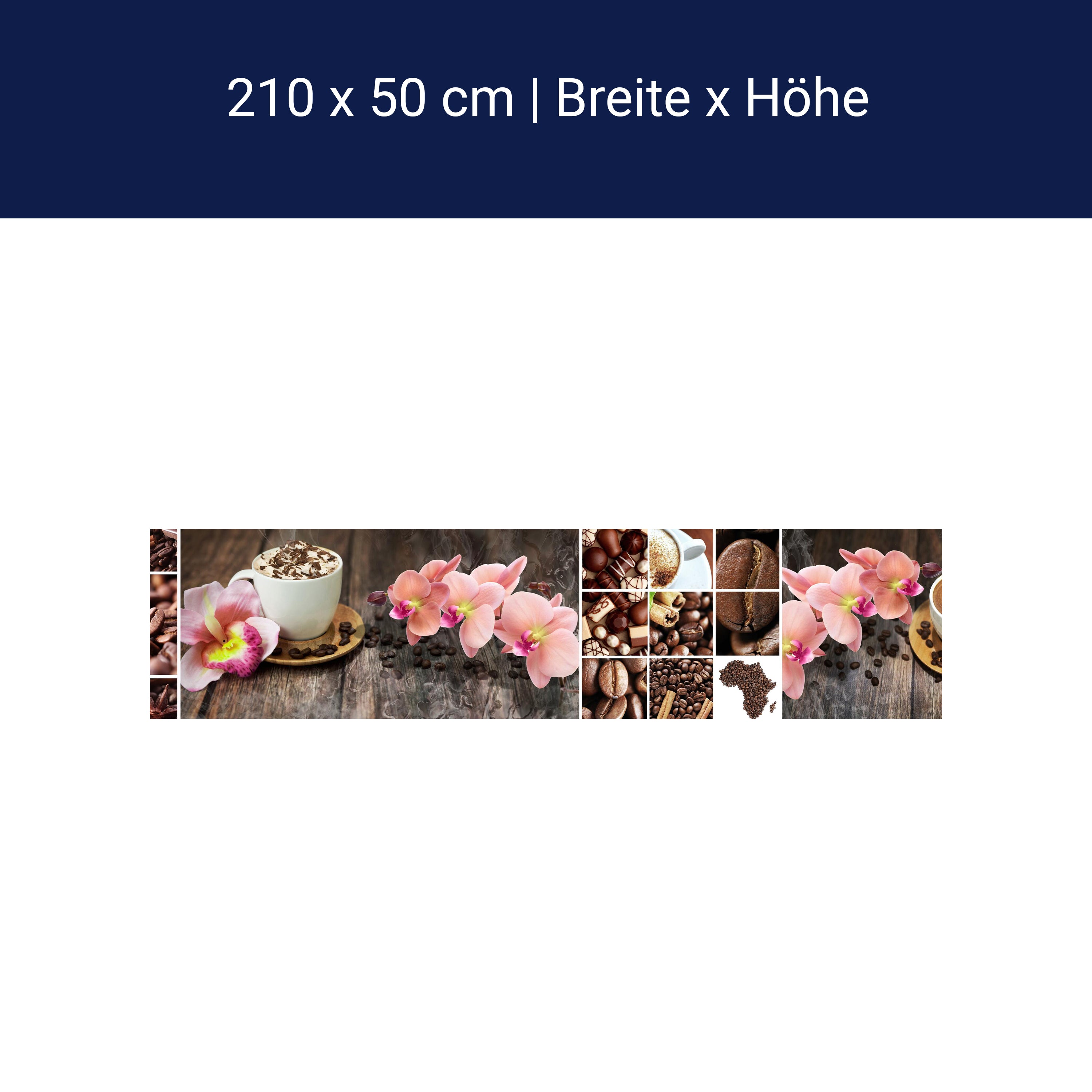 Küchenrückwand Kaffee Orchidee Schokolade Braun M1085 Küchenrückwand Kaffee Orchidee Schokolade Braun M1085