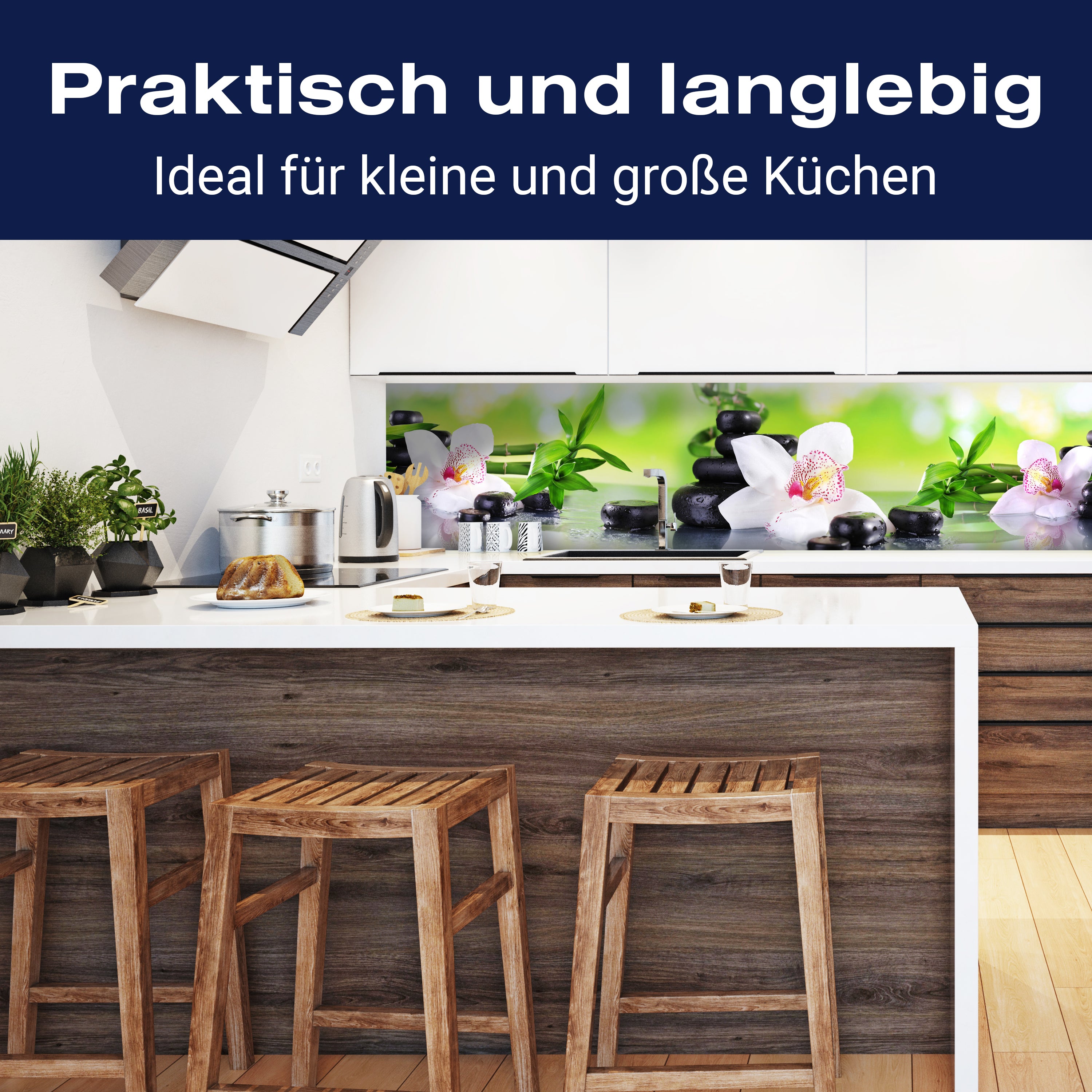 Küchenrückwand Orchidee Bambus Steine Glas M1087 entdecken - Bild 3 Küchenrückwand Orchidee Bambus Steine Glas M1087 entdecken - Bild 3