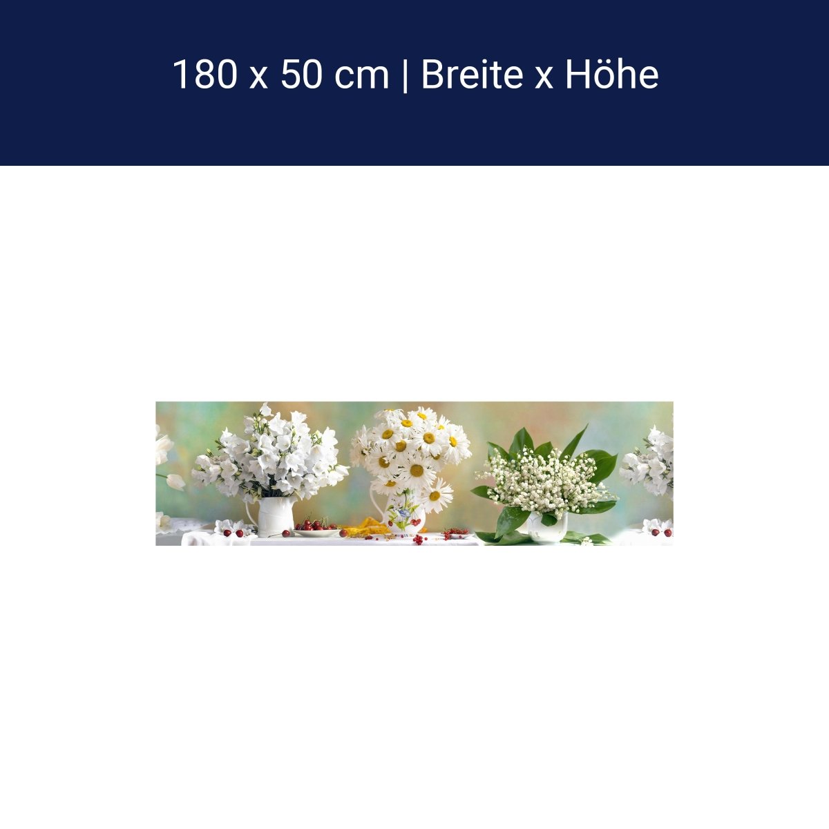 Küchenrückwand Tulpen Gänseblümchen Weiß Kirschen M1088 Küchenrückwand Tulpen Gänseblümchen Weiß Kirschen M1088