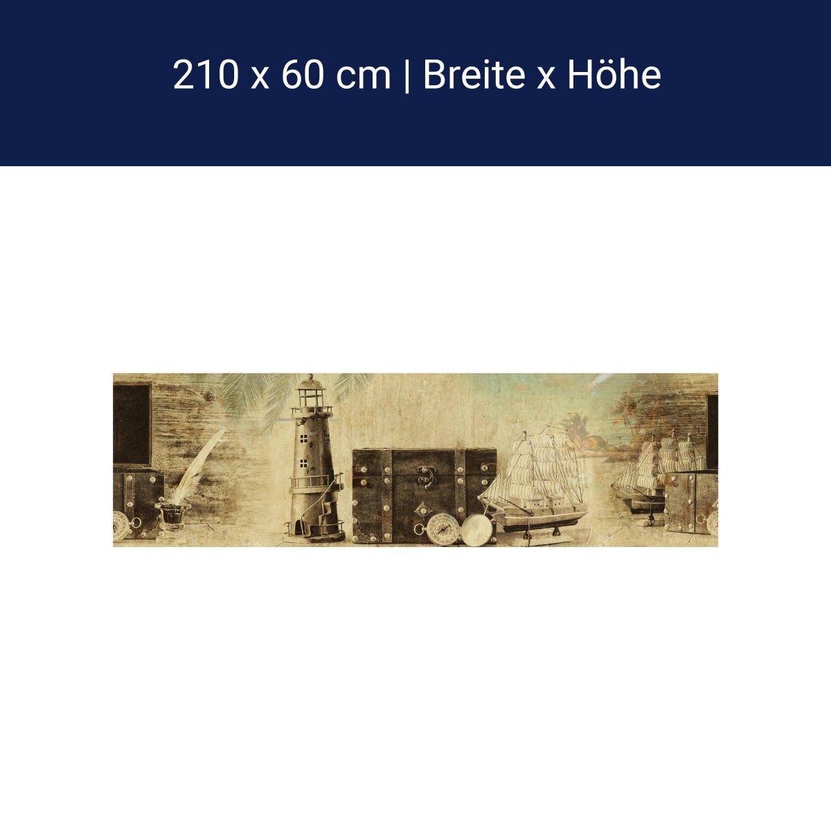 Küchenrückwand Maritim Leuchtturm Schiff Kompass M1096 Küchenrückwand Maritim Leuchtturm Schiff Kompass M1096