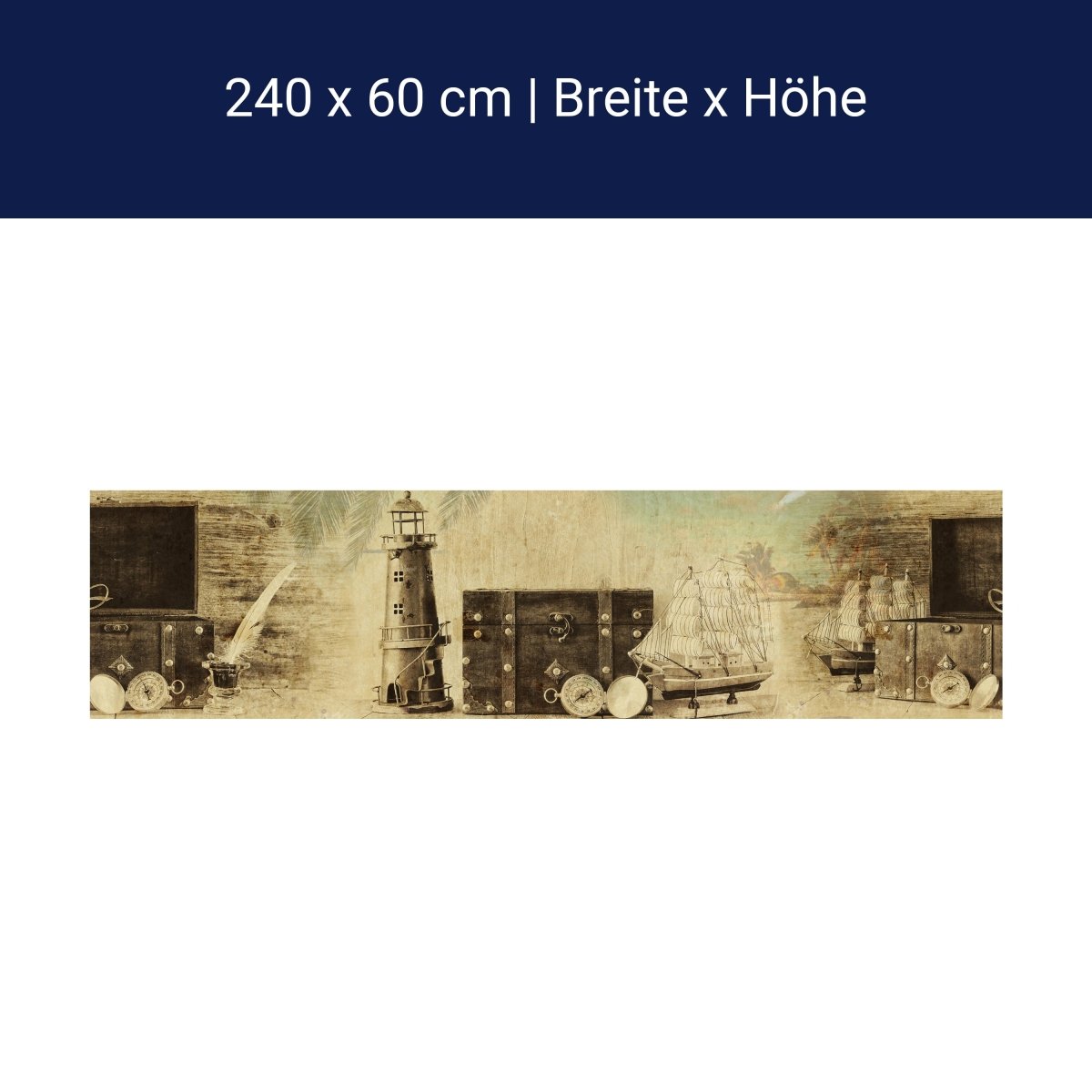 Küchenrückwand Maritim Leuchtturm Schiff Kompass M1096 Küchenrückwand Maritim Leuchtturm Schiff Kompass M1096