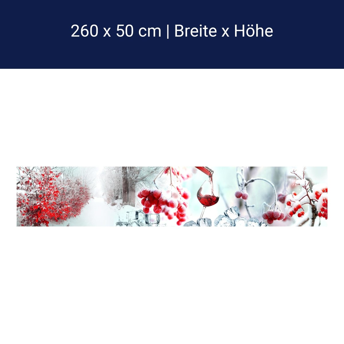 Küchenrückwand Johannisbeere Wein Eis Schnee Frost Rot M1101 Küchenrückwand Johannisbeere Wein Eis Schnee Frost Rot M1101