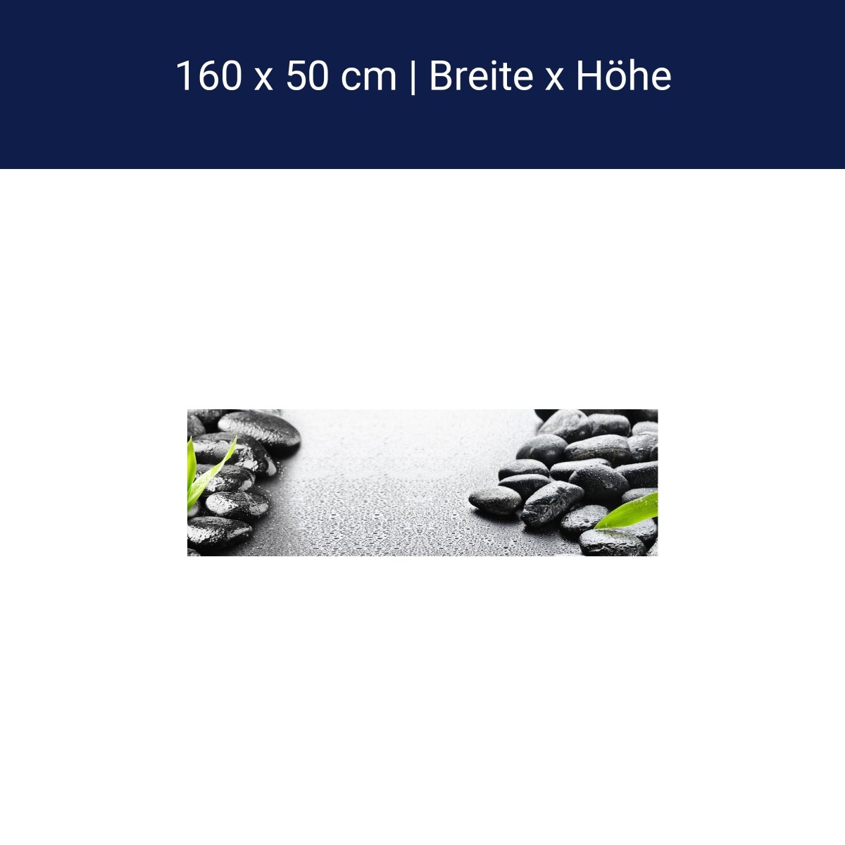 Küchenrückwand Steine schwarz Bambus grün Tropfen Wasse M1111 Küchenrückwand Steine schwarz Bambus grün Tropfen Wasse M1111