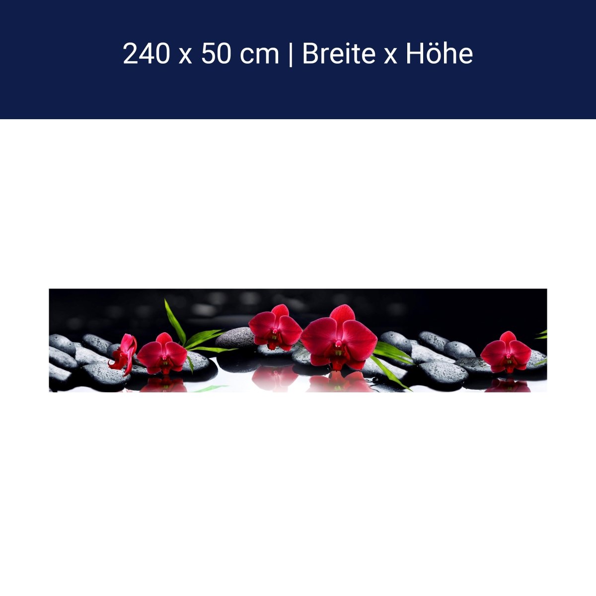 Küchenrückwand Orchidee rot Steine schwarz tropfen Spie M1125 Küchenrückwand Orchidee rot Steine schwarz tropfen Spie M1125