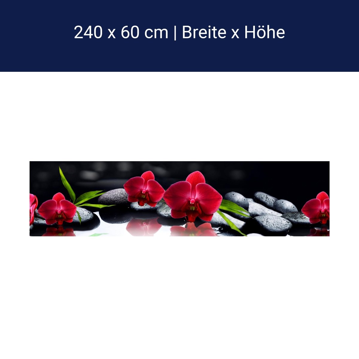 Küchenrückwand Orchidee rot Steine schwarz tropfen Spie M1125 Küchenrückwand Orchidee rot Steine schwarz tropfen Spie M1125