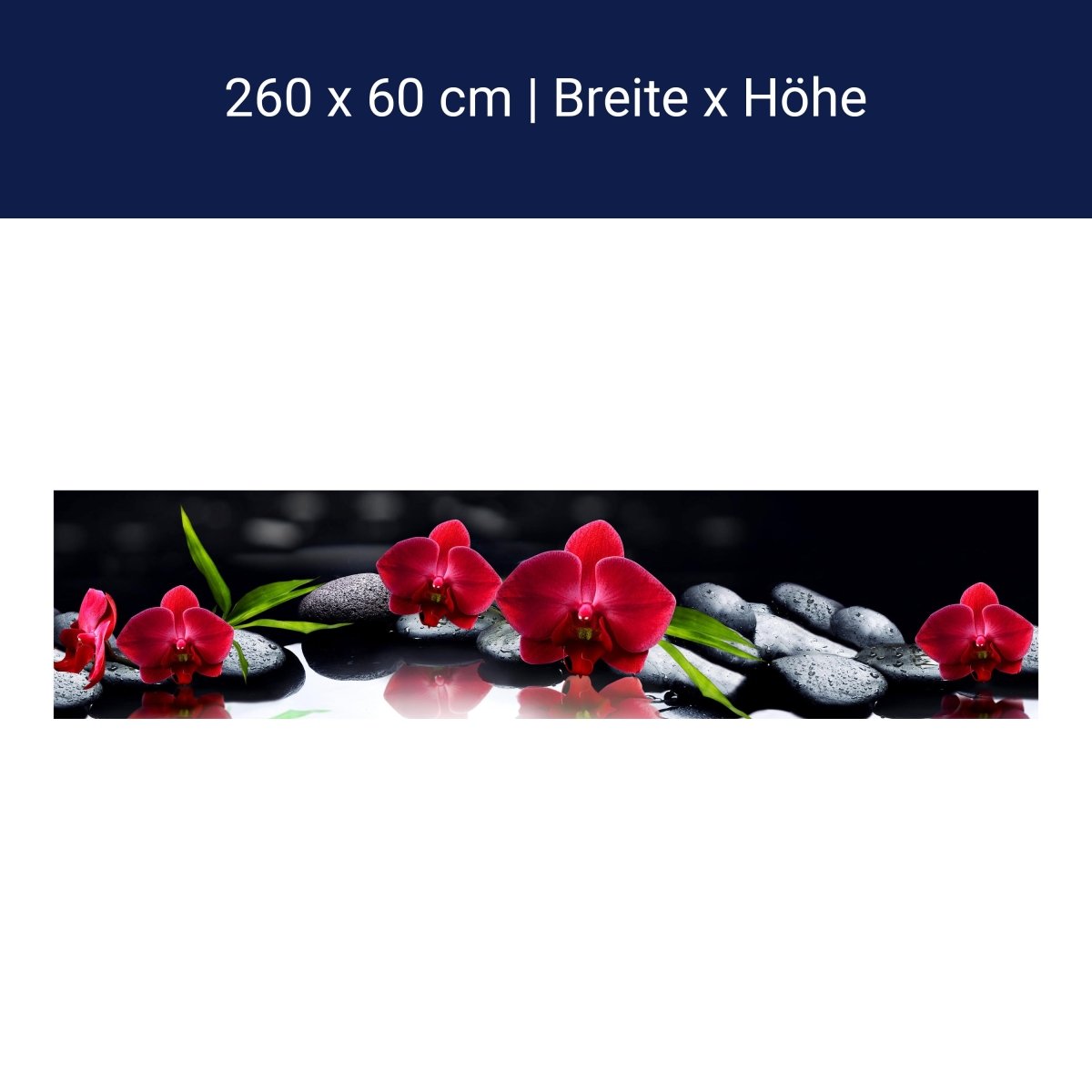 Küchenrückwand Orchidee rot Steine schwarz tropfen Spie M1125 Küchenrückwand Orchidee rot Steine schwarz tropfen Spie M1125