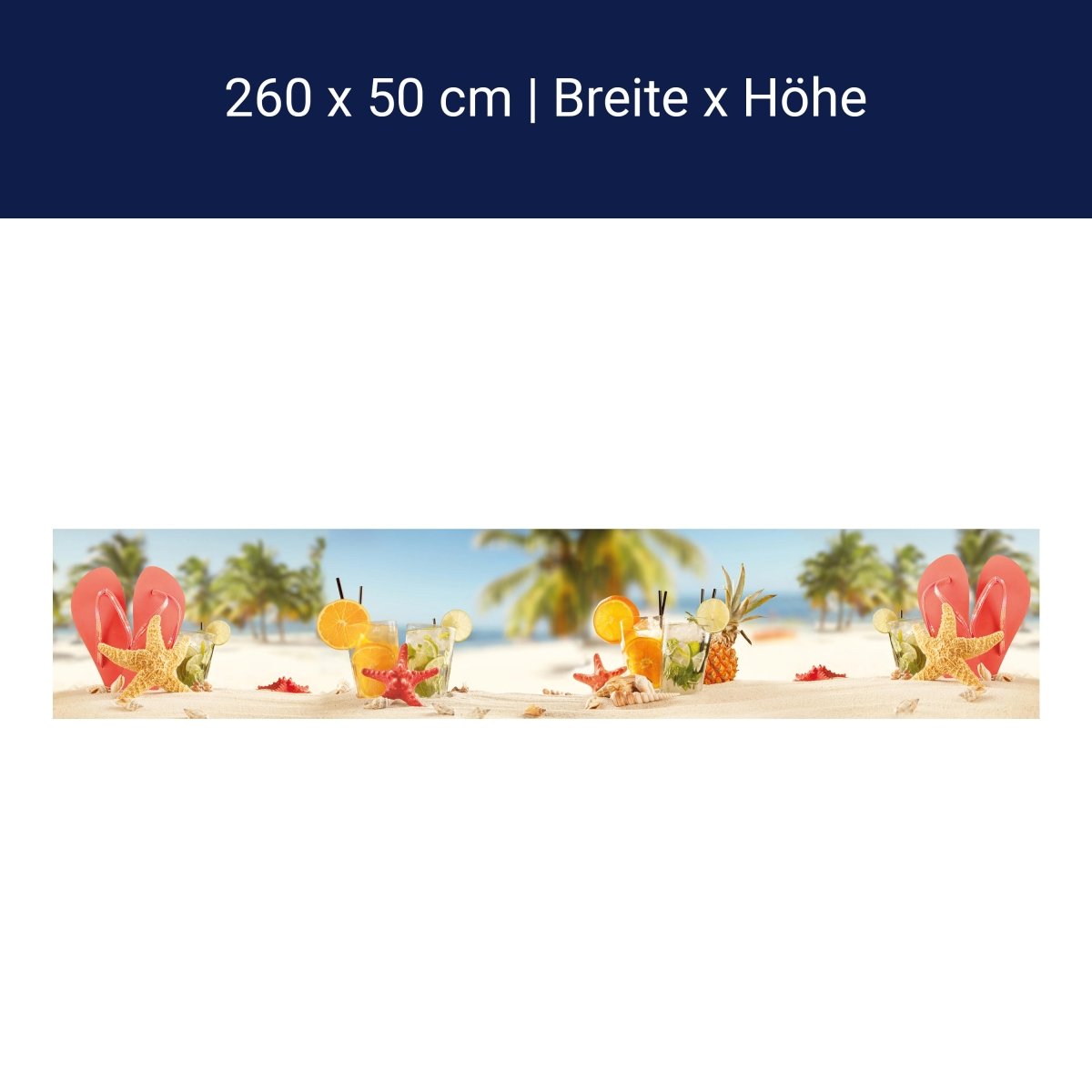 Küchenrückwand Strand Cocktail Seestern Orange Limette M1128 Küchenrückwand Strand Cocktail Seestern Orange Limette M1128