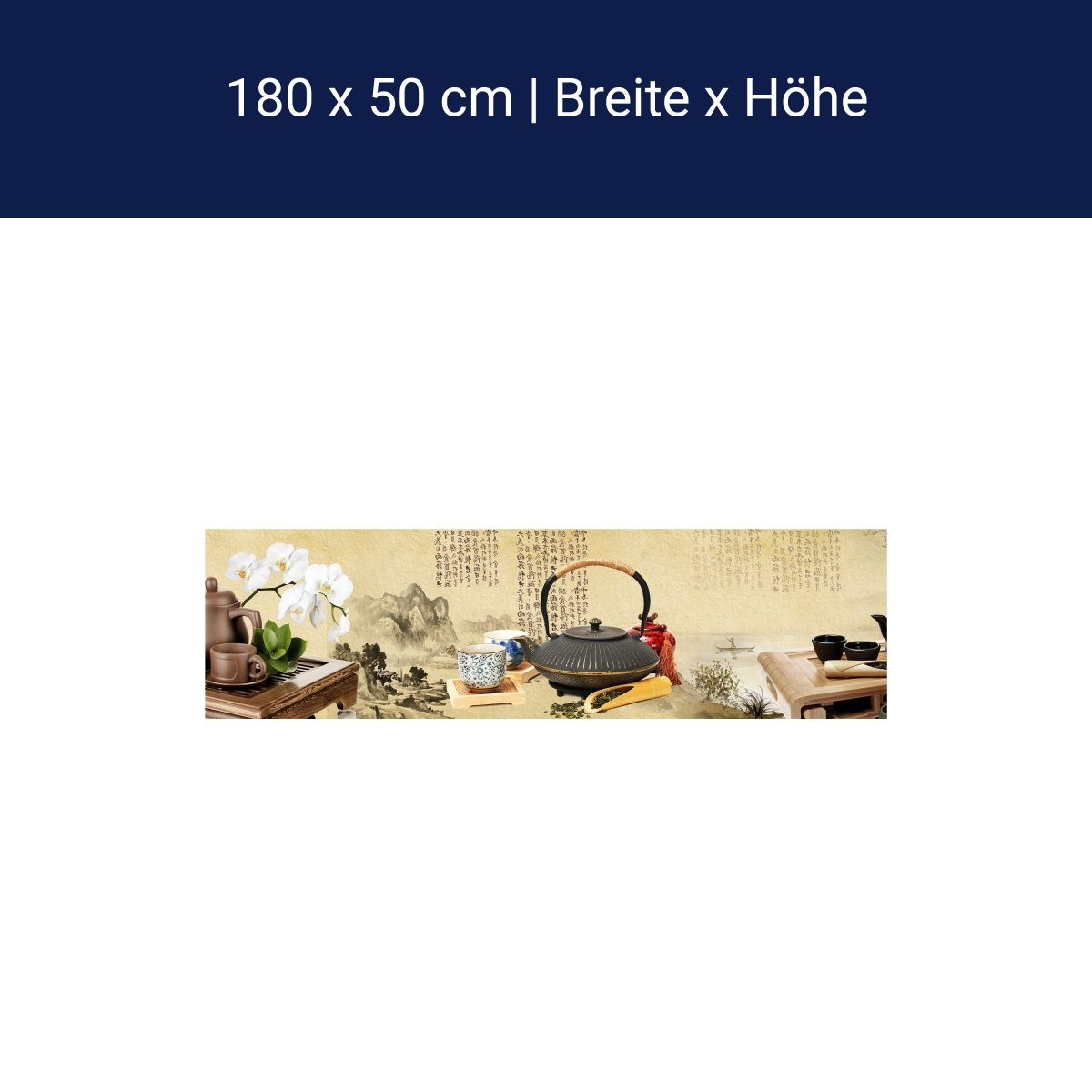 Küchenrückwand Tee Asiatisch Kirschblüte Holz Pergament M1145 Küchenrückwand Tee Asiatisch Kirschblüte Holz Pergament M1145