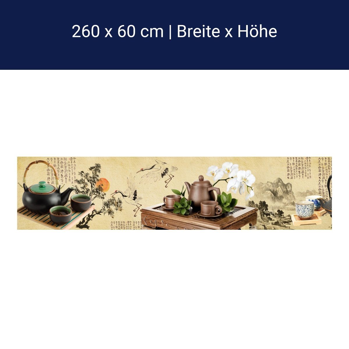 Küchenrückwand Tee Asiatisch Japanisch Sonne Pergament M1146 Küchenrückwand Tee Asiatisch Japanisch Sonne Pergament M1146