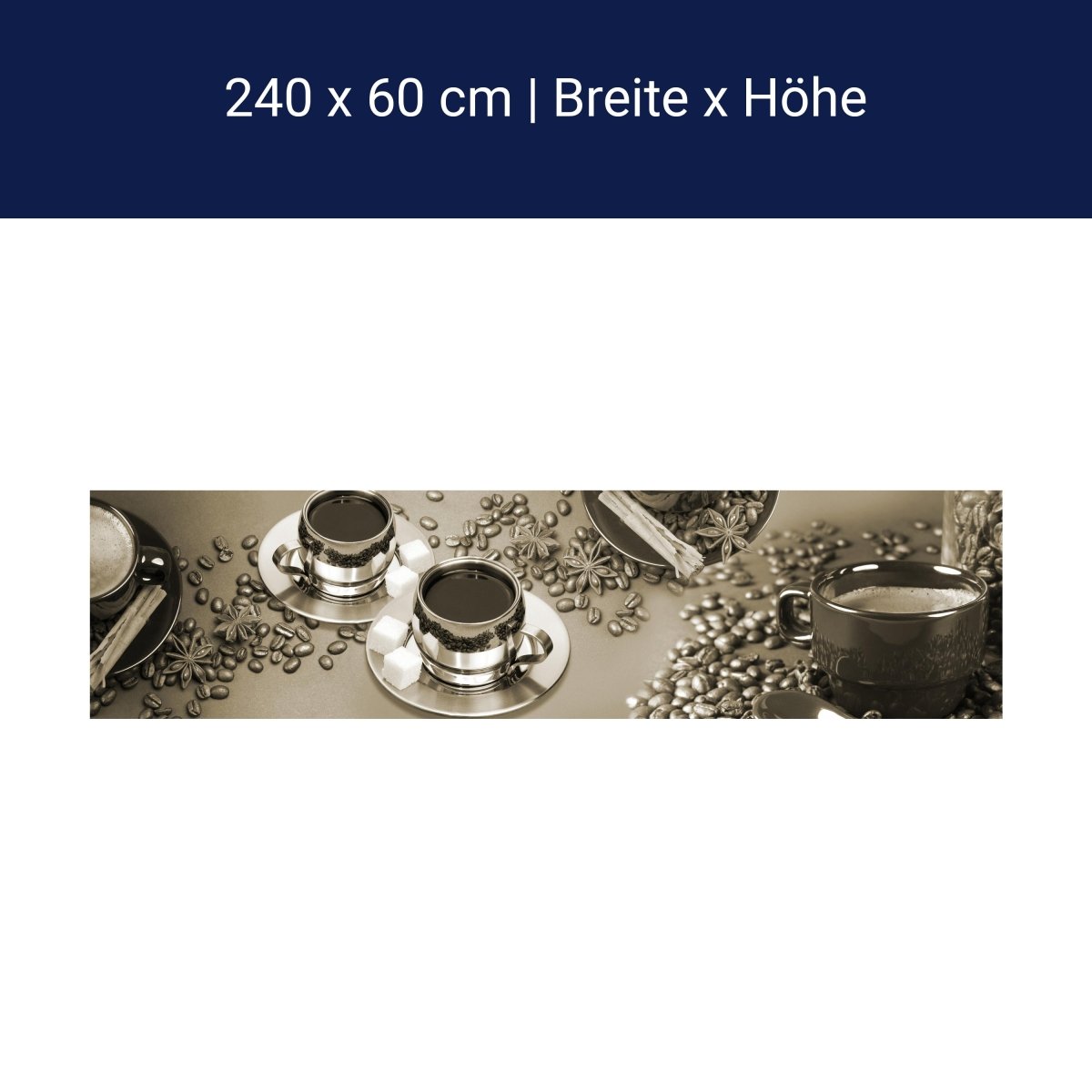 Küchenrückwand Kaffee Tee Kaffeebohnen Tasse Zucker M1162 Küchenrückwand Kaffee Tee Kaffeebohnen Tasse Zucker M1162