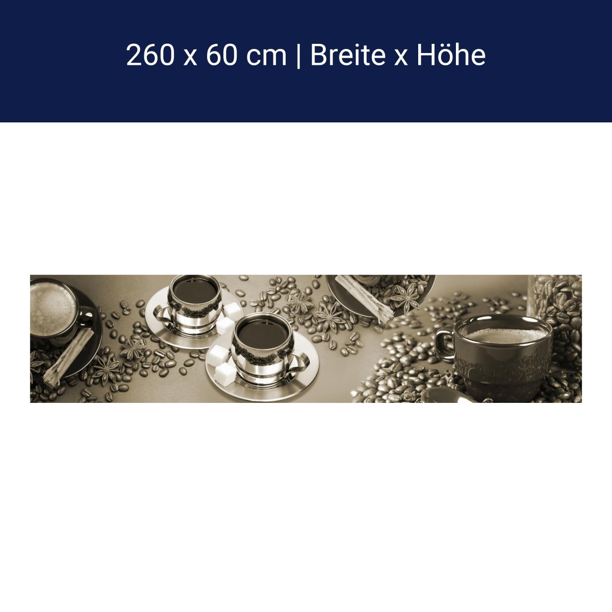 Küchenrückwand Kaffee Tee Kaffeebohnen Tasse Zucker M1162 Küchenrückwand Kaffee Tee Kaffeebohnen Tasse Zucker M1162