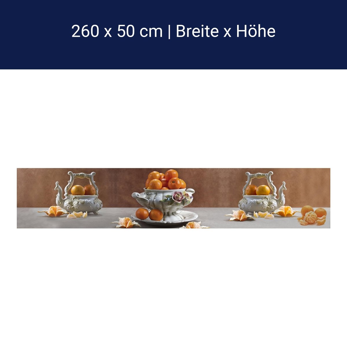 Küchenrückwand Mandarine Porzellan Schale Obst Rosen M1163 Küchenrückwand Mandarine Porzellan Schale Obst Rosen M1163