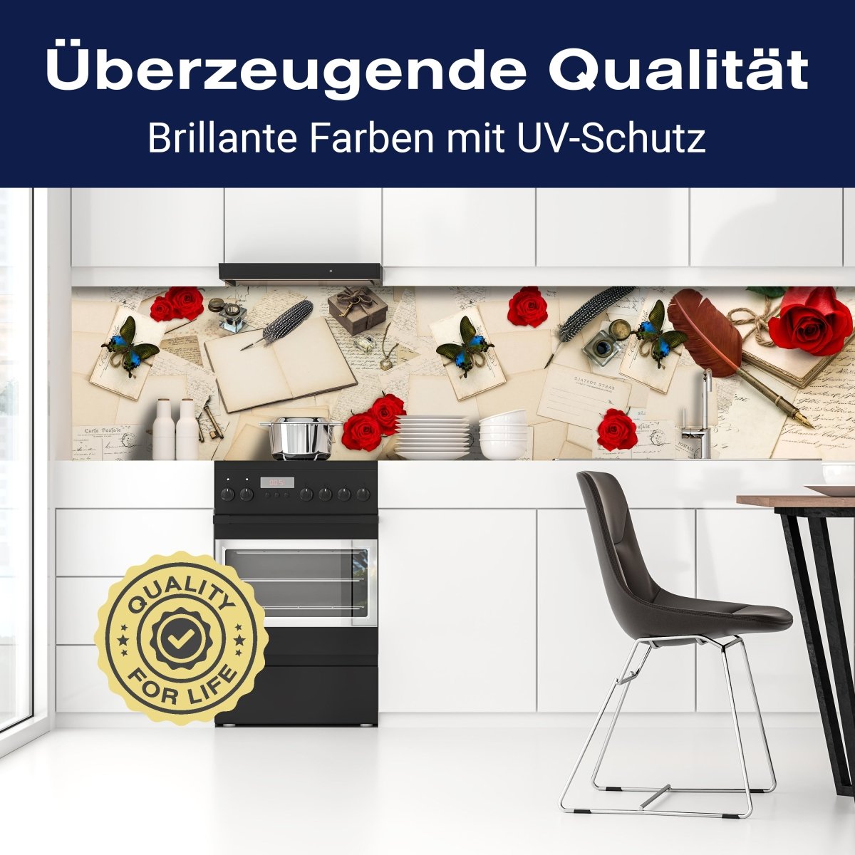 Küchenrückwand Rosen Briefe Postkarten Feder M1165 entdecken - Bild 2 Küchenrückwand Rosen Briefe Postkarten Feder M1165 entdecken - Bild 2