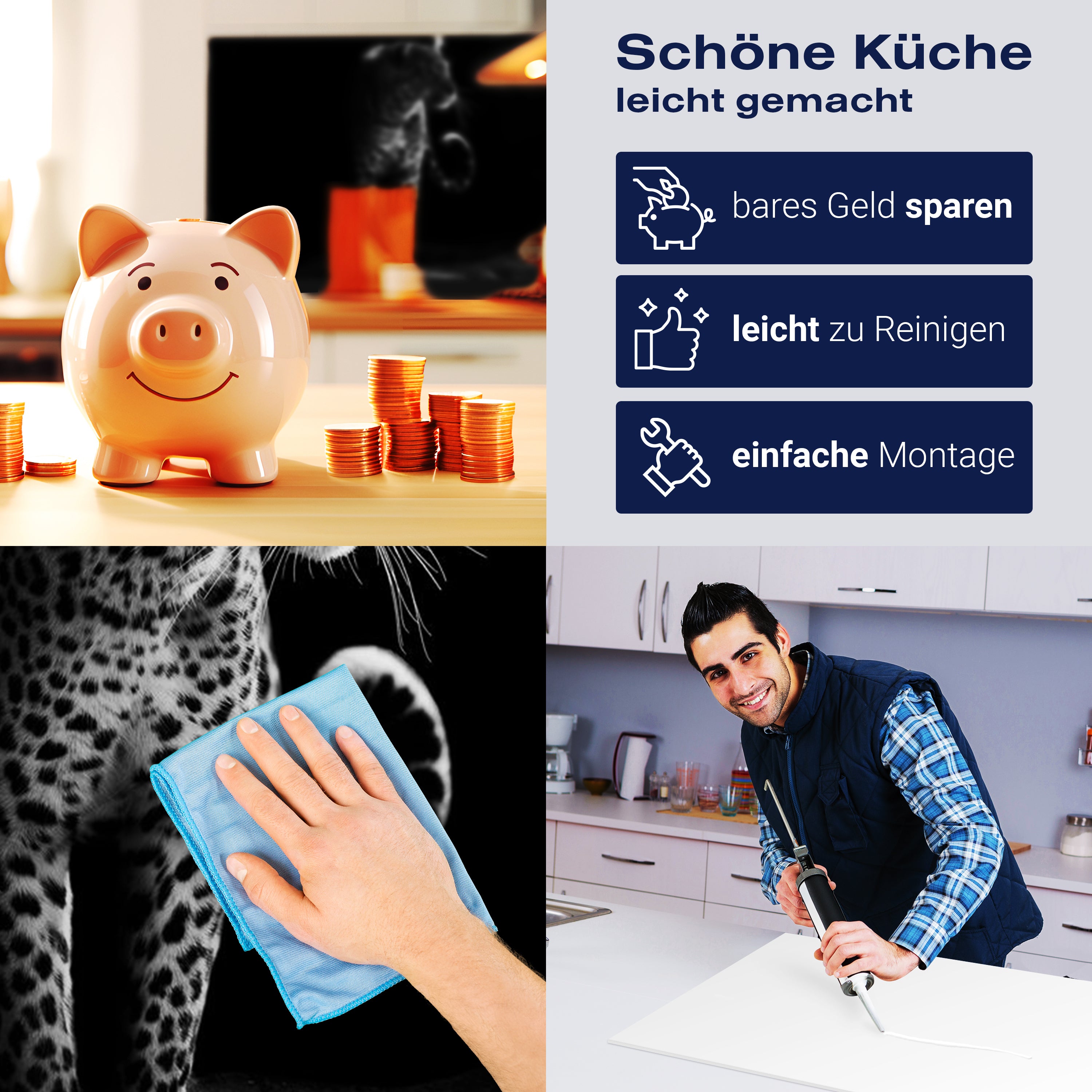 Küchenrückwand Leopard Schwarz Weiß Raubkatze Fauchen M1167 entdecken - Bild 7 Küchenrückwand Leopard Schwarz Weiß Raubkatze Fauchen M1167 entdecken - Bild 7