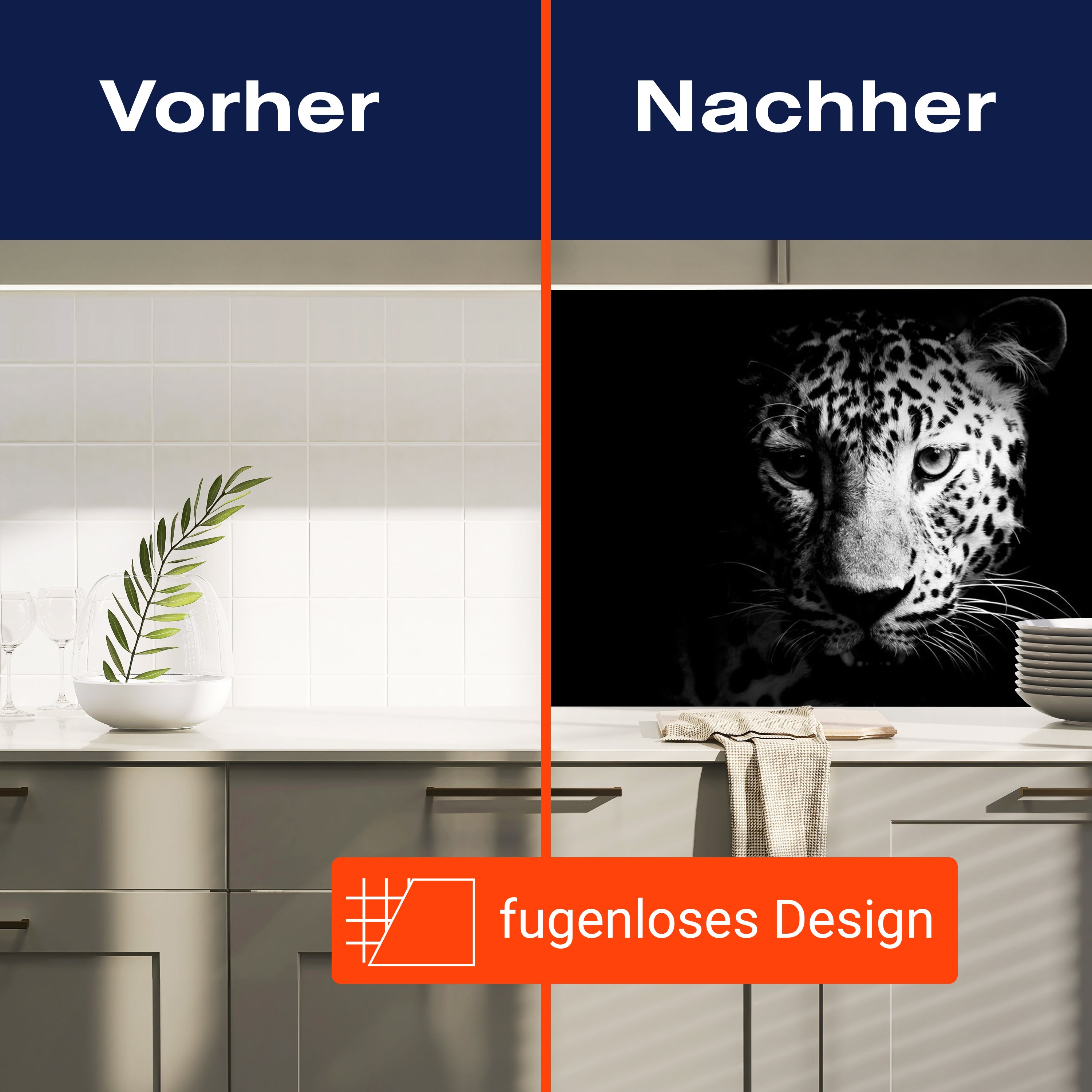 Küchenrückwand Leopard Schwarz Weiß Raubkatze Fauchen M1167 entdecken - Bild 9 Küchenrückwand Leopard Schwarz Weiß Raubkatze Fauchen M1167 entdecken - Bild 9