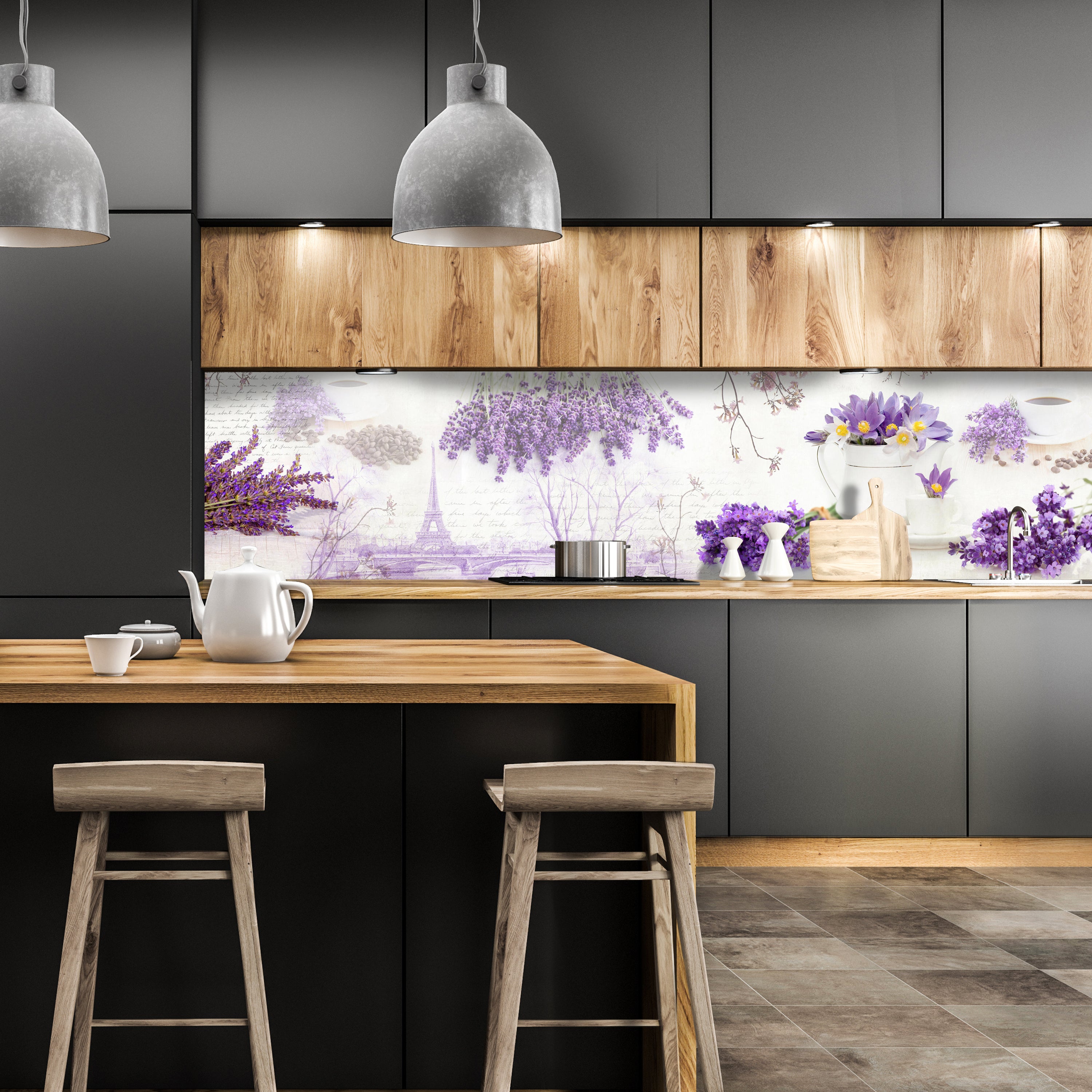 Küchenrückwand Flieder Lila Tassen Kaffee Kaffeebohnen M1172 entdecken - Bild 1 Küchenrückwand Flieder Lila Tassen Kaffee Kaffeebohnen M1172 entdecken - Bild 1