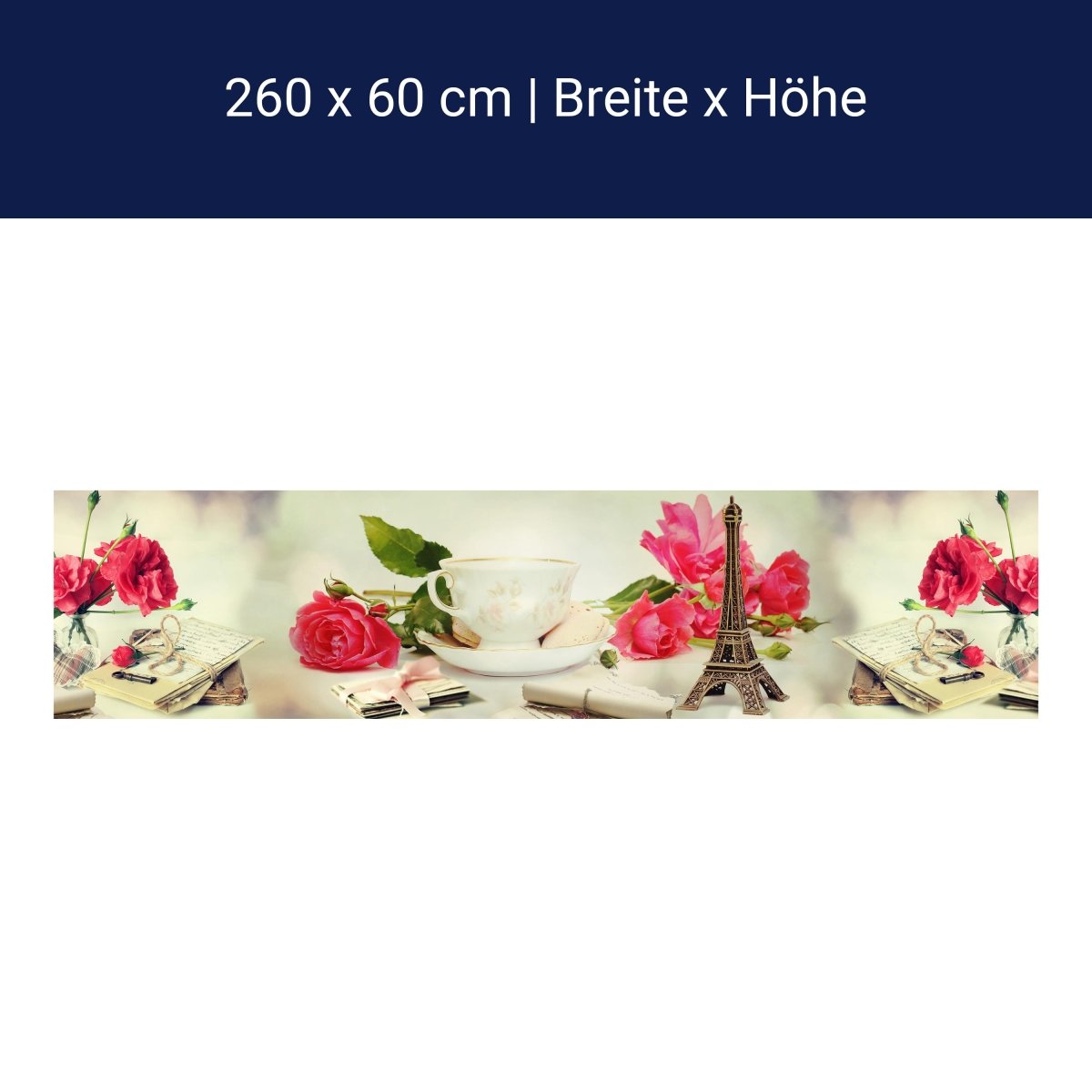 Küchenrückwand Eifelturm Rosen Briefe Schlüssel Tasse M1178 Küchenrückwand Eifelturm Rosen Briefe Schlüssel Tasse M1178