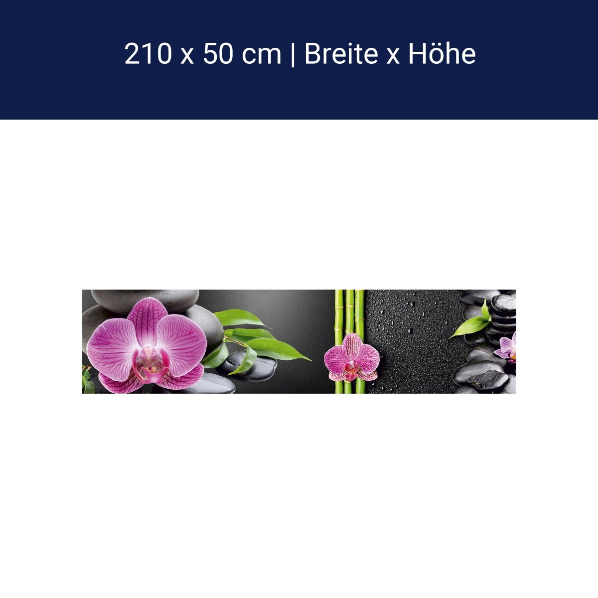 Küchenrückwand Bambus Steine Schwarz Orchidee Magenta M1185 Küchenrückwand Bambus Steine Schwarz Orchidee Magenta M1185