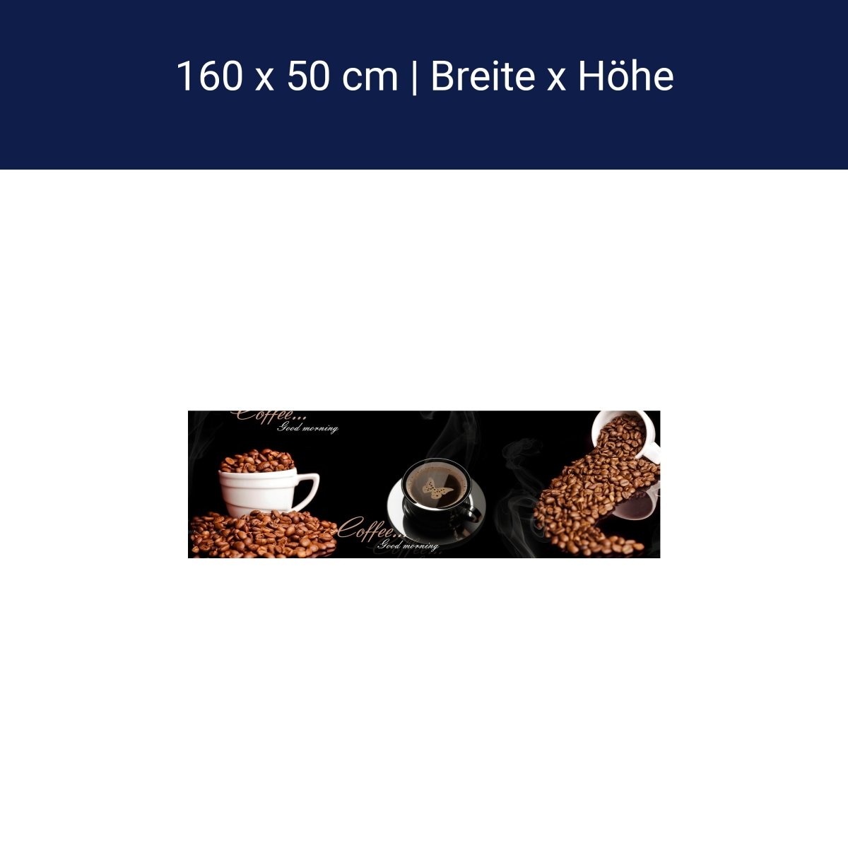 Küchenrückwand Kaffee Kaffeebohnen Tassen Schwarz M1192 Küchenrückwand Kaffee Kaffeebohnen Tassen Schwarz M1192