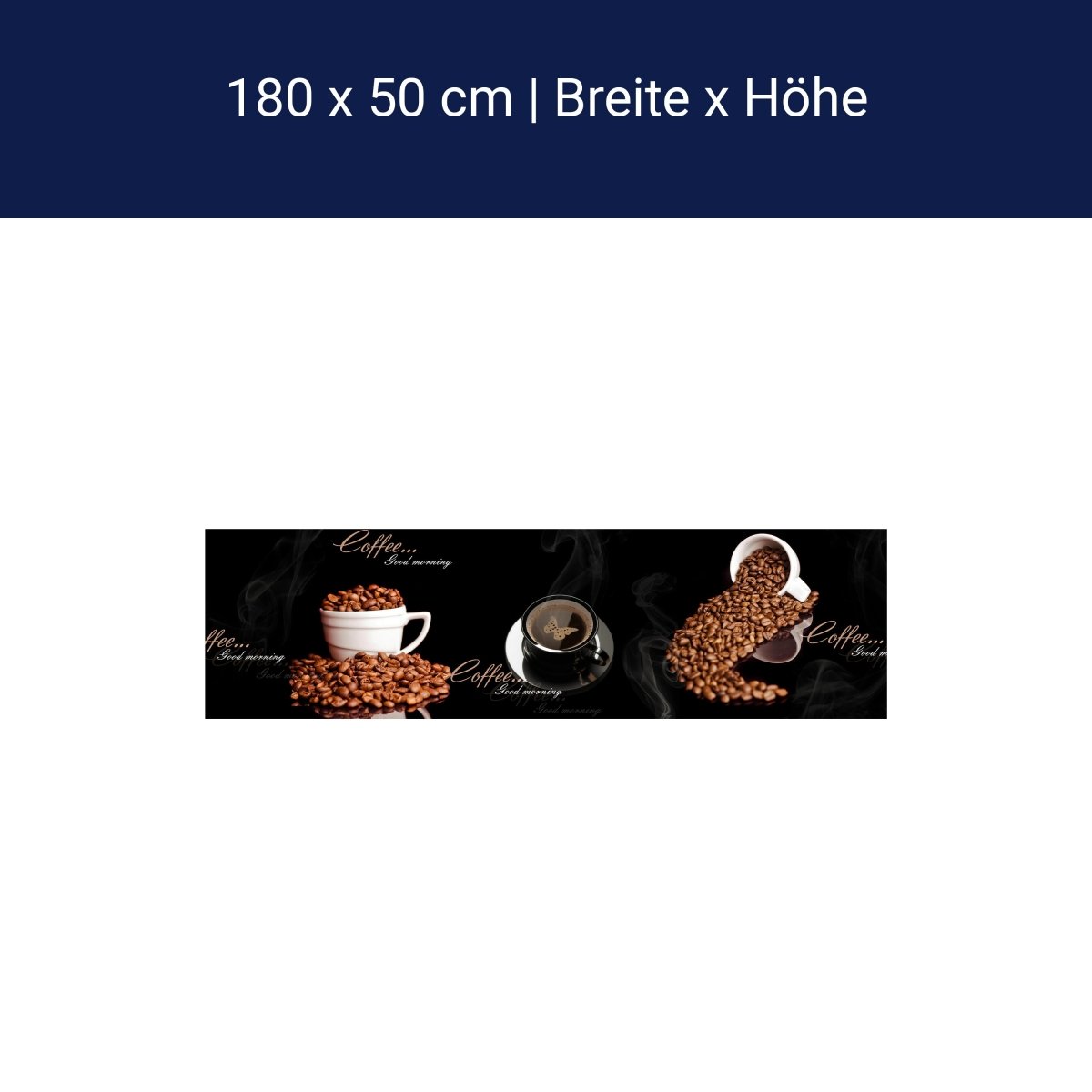 Küchenrückwand Kaffee Kaffeebohnen Tassen Schwarz M1192 Küchenrückwand Kaffee Kaffeebohnen Tassen Schwarz M1192