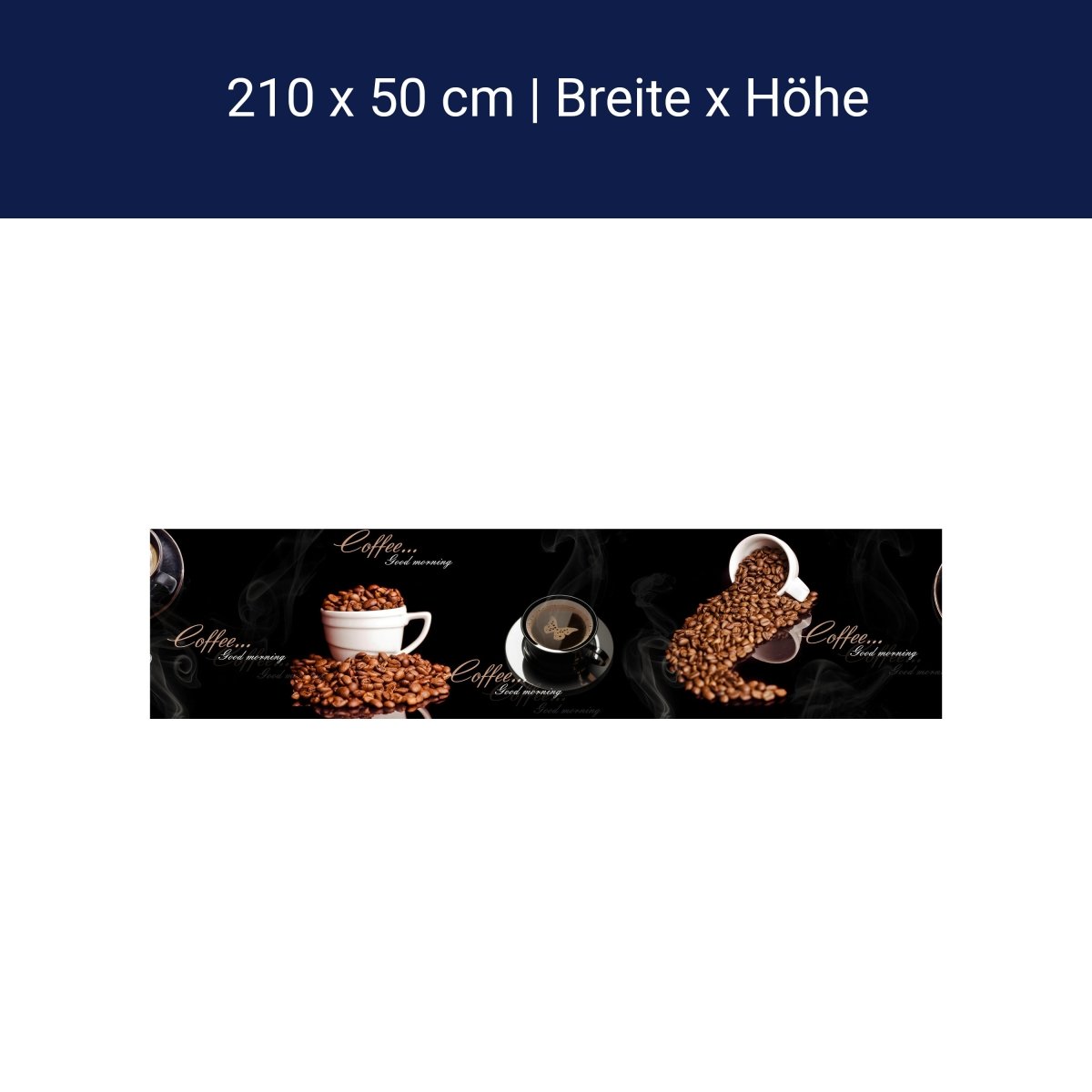 Küchenrückwand Kaffee Kaffeebohnen Tassen Schwarz M1192 Küchenrückwand Kaffee Kaffeebohnen Tassen Schwarz M1192