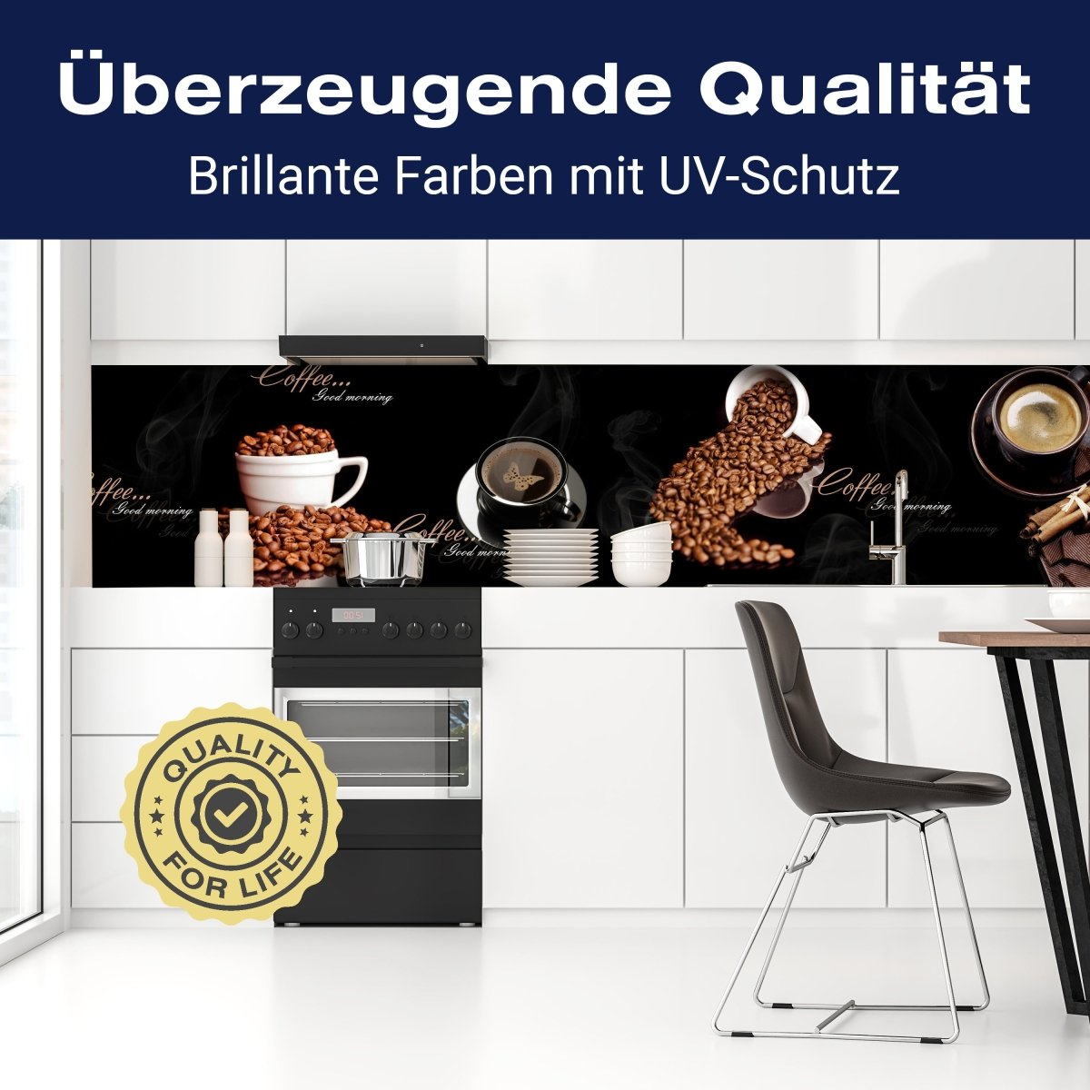 Küchenrückwand Kaffee Kaffeebohnen Tassen Schwarz M1192 entdecken - Bild 2 Küchenrückwand Kaffee Kaffeebohnen Tassen Schwarz M1192 entdecken - Bild 2