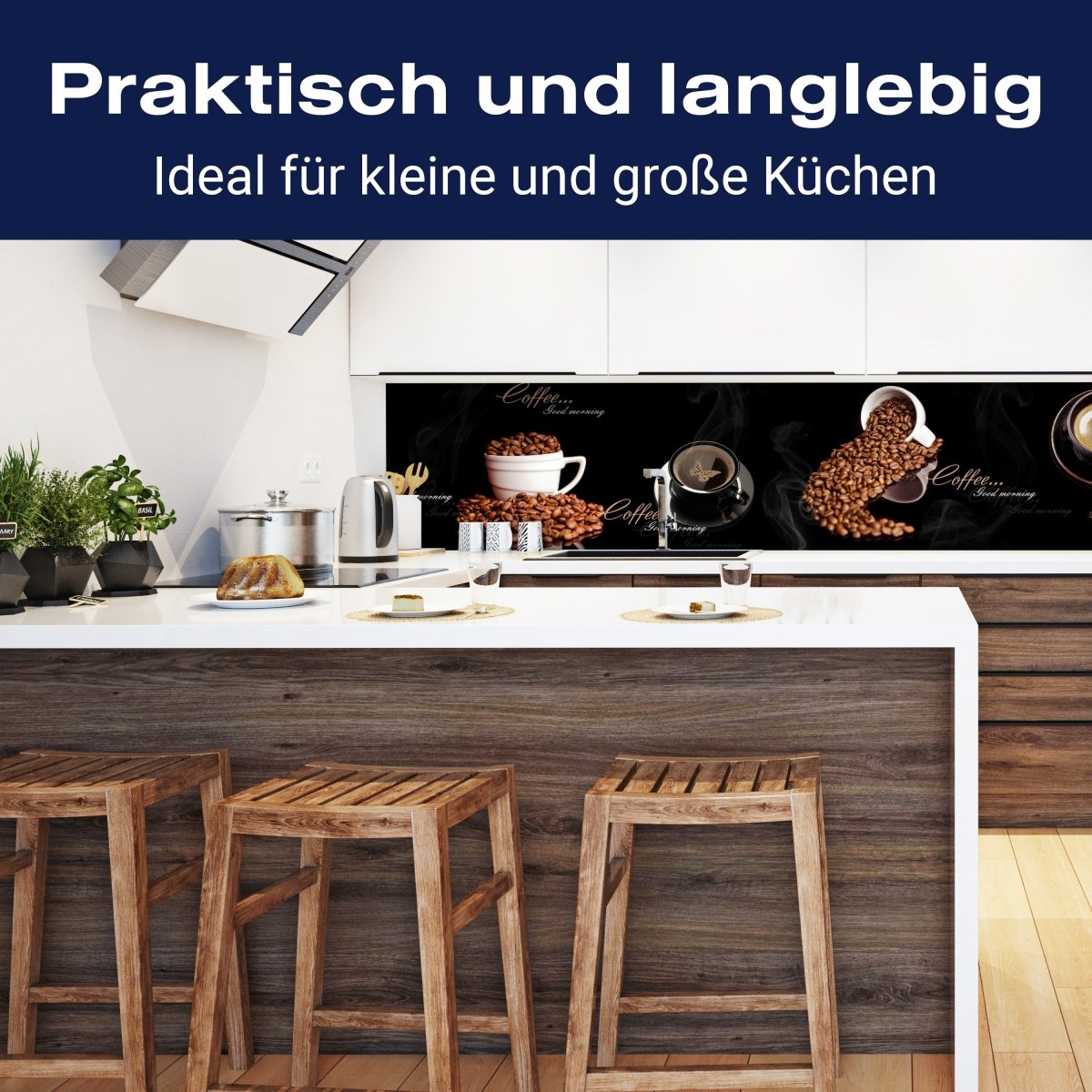 Küchenrückwand Kaffee Kaffeebohnen Tassen Schwarz M1192 entdecken - Bild 3 Küchenrückwand Kaffee Kaffeebohnen Tassen Schwarz M1192 entdecken - Bild 3