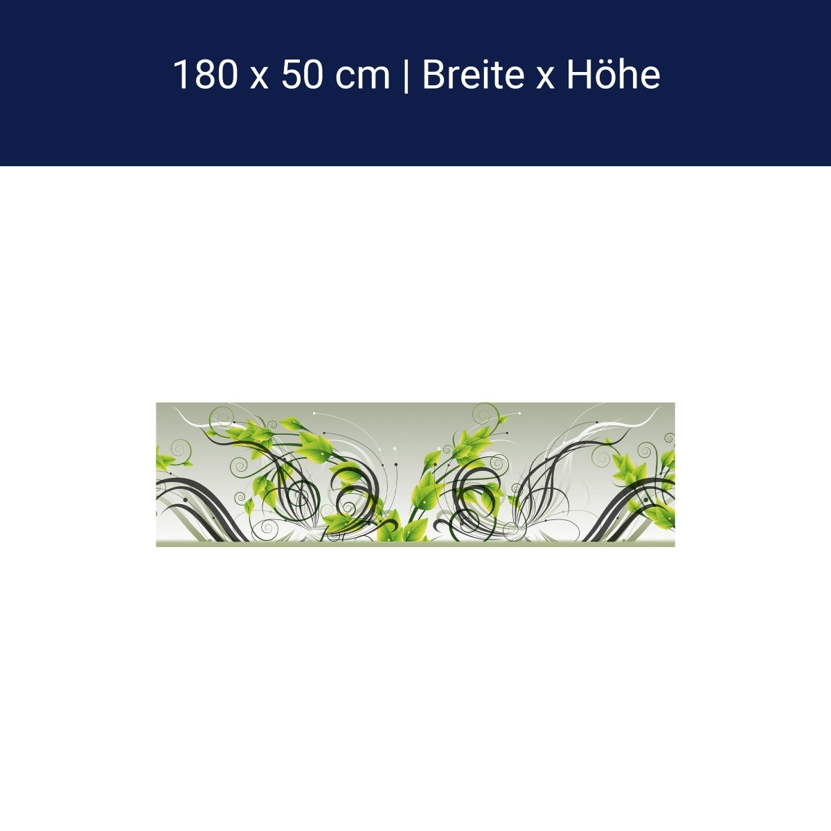 Küchenrückwand Tribal Blätter Grün Verlauf Ranken M1195 Küchenrückwand Tribal Blätter Grün Verlauf Ranken M1195