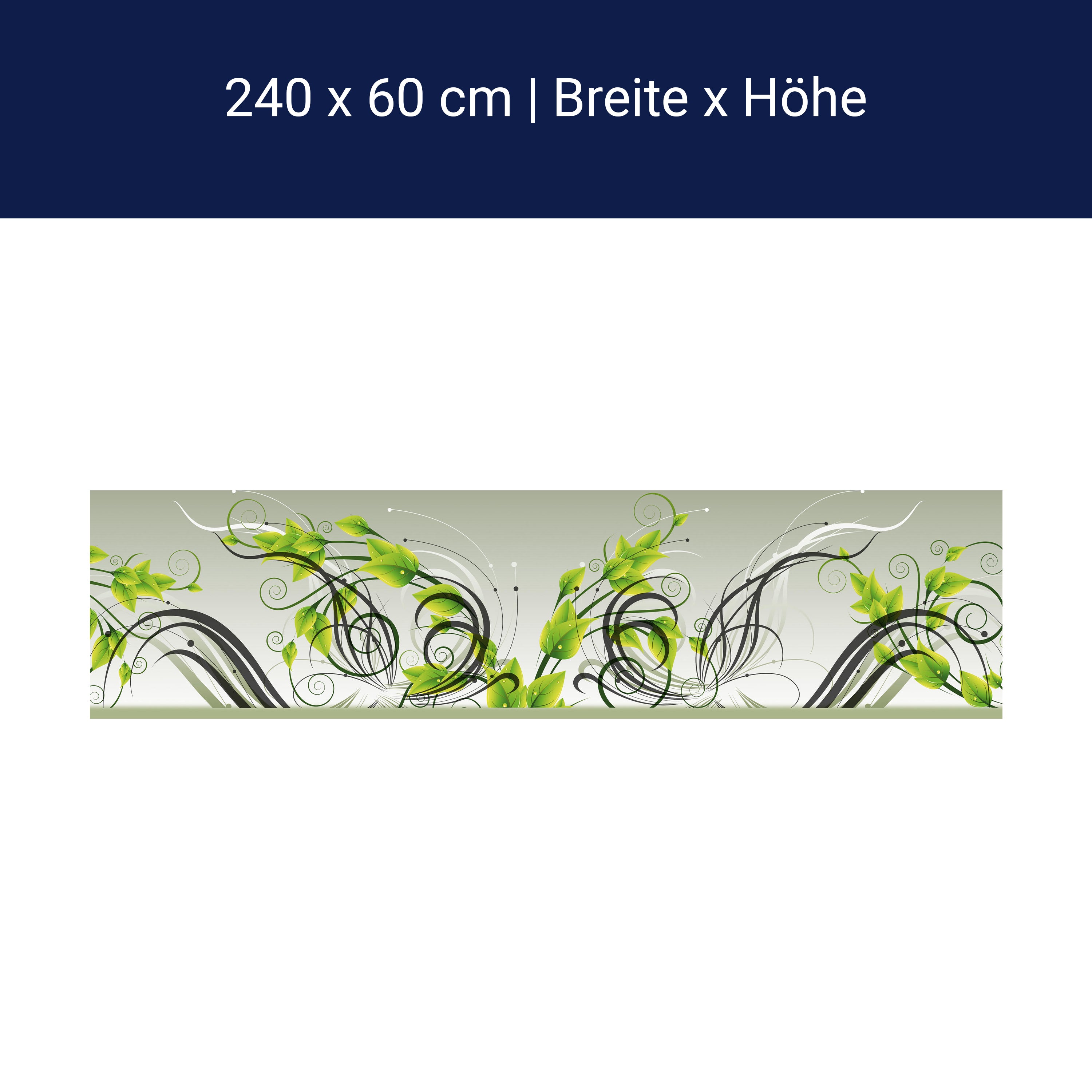 Küchenrückwand Tribal Blätter Grün Verlauf Ranken M1195 Küchenrückwand Tribal Blätter Grün Verlauf Ranken M1195