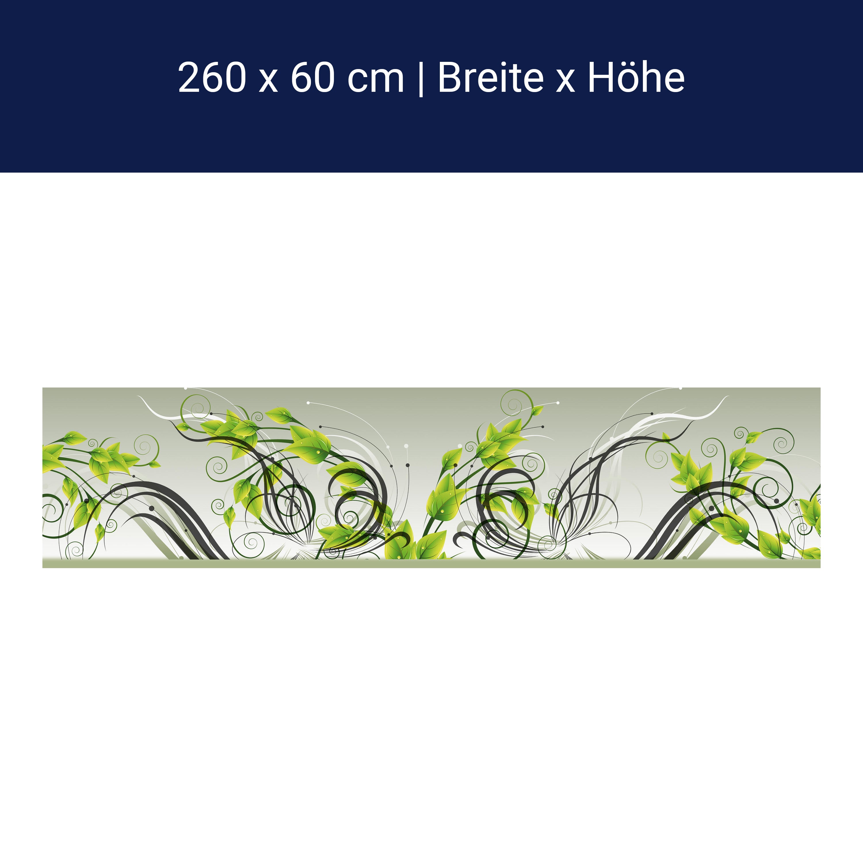 Küchenrückwand Tribal Blätter Grün Verlauf Ranken M1195 Küchenrückwand Tribal Blätter Grün Verlauf Ranken M1195