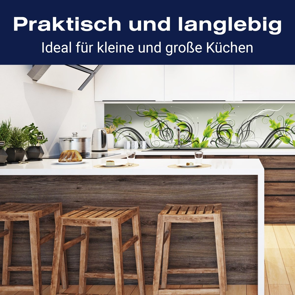 Küchenrückwand Tribal Blätter Grün Verlauf Ranken M1195 entdecken - Bild 3 Küchenrückwand Tribal Blätter Grün Verlauf Ranken M1195 entdecken - Bild 3