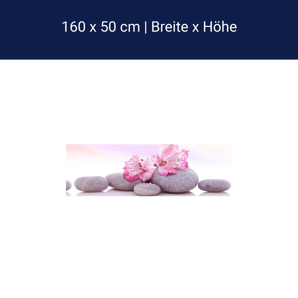 Küchenrückwand Steine Linien Spiegelung Rosa Blüten M1198 Küchenrückwand Steine Linien Spiegelung Rosa Blüten M1198