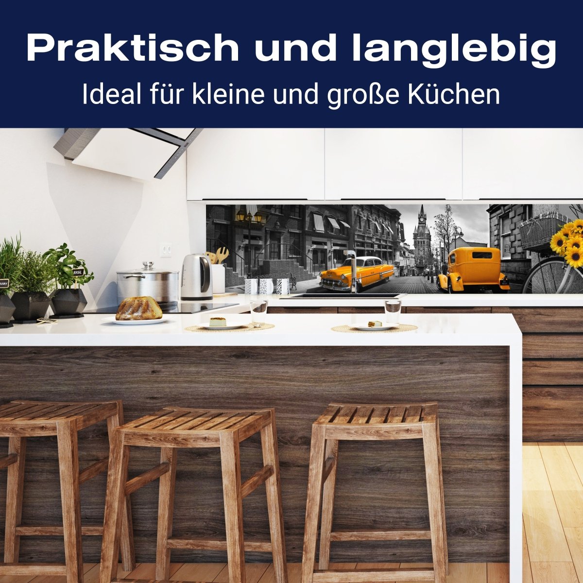 Küchenrückwand Auto Schwarz Weiß Fahrrad Laterne Gelb M1206 entdecken - Bild 3 Küchenrückwand Auto Schwarz Weiß Fahrrad Laterne Gelb M1206 entdecken - Bild 3