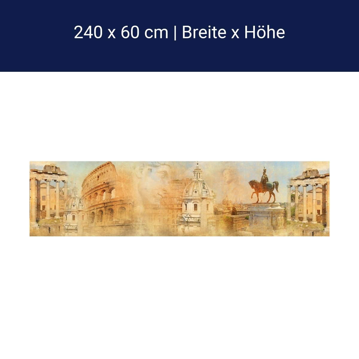 Küchenrückwand Rom Kolosseum Vintage Statue M1212 Küchenrückwand Rom Kolosseum Vintage Statue M1212