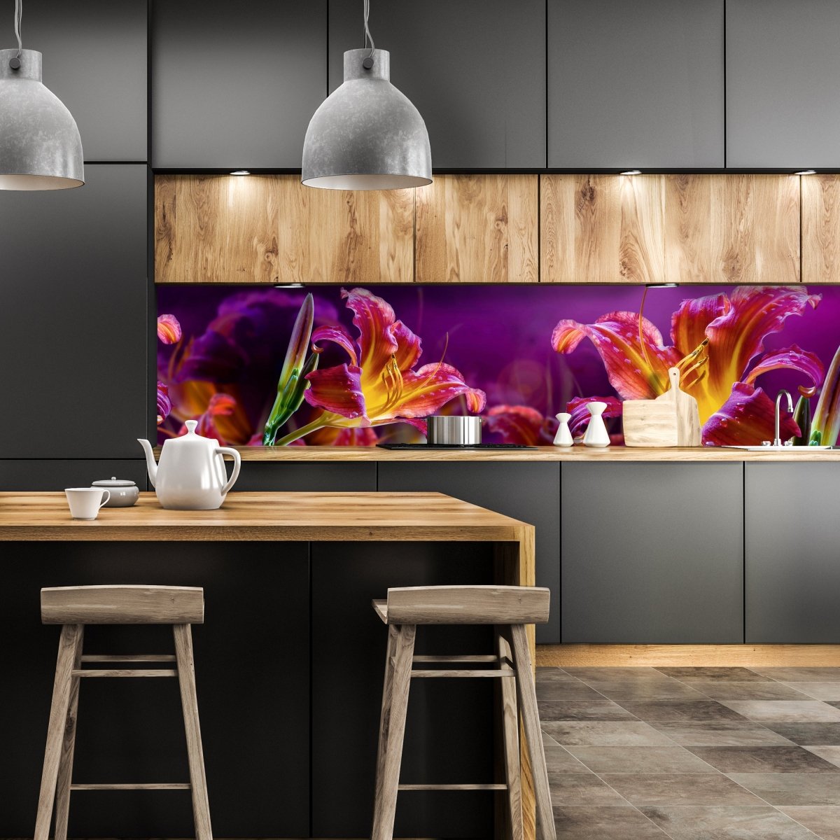 Küchenrückwand Gelb Orange Blüte Knospe Grün M1223 entdecken - Bild 1 Küchenrückwand Gelb Orange Blüte Knospe Grün M1223 entdecken - Bild 1