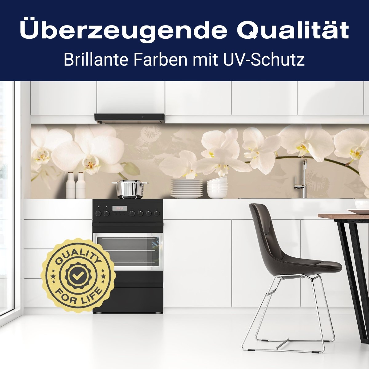 Küchenrückwand Orchidee Zweig Hell Hintergrund Weiß M1226 entdecken - Bild 2 Küchenrückwand Orchidee Zweig Hell Hintergrund Weiß M1226 entdecken - Bild 2