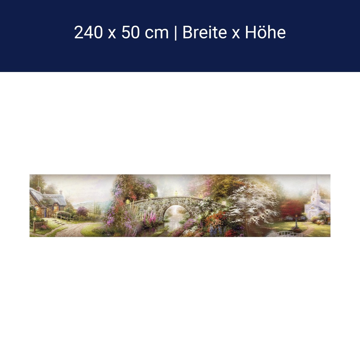 Küchenrückwand Gemalt Dorf Kirche Bach Weg Pflanzen M1232 Küchenrückwand Gemalt Dorf Kirche Bach Weg Pflanzen M1232