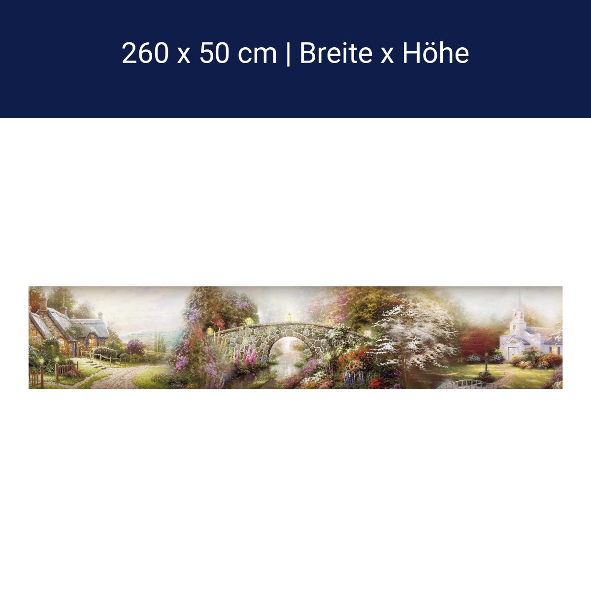 Küchenrückwand Gemalt Dorf Kirche Bach Weg Pflanzen M1232 Küchenrückwand Gemalt Dorf Kirche Bach Weg Pflanzen M1232