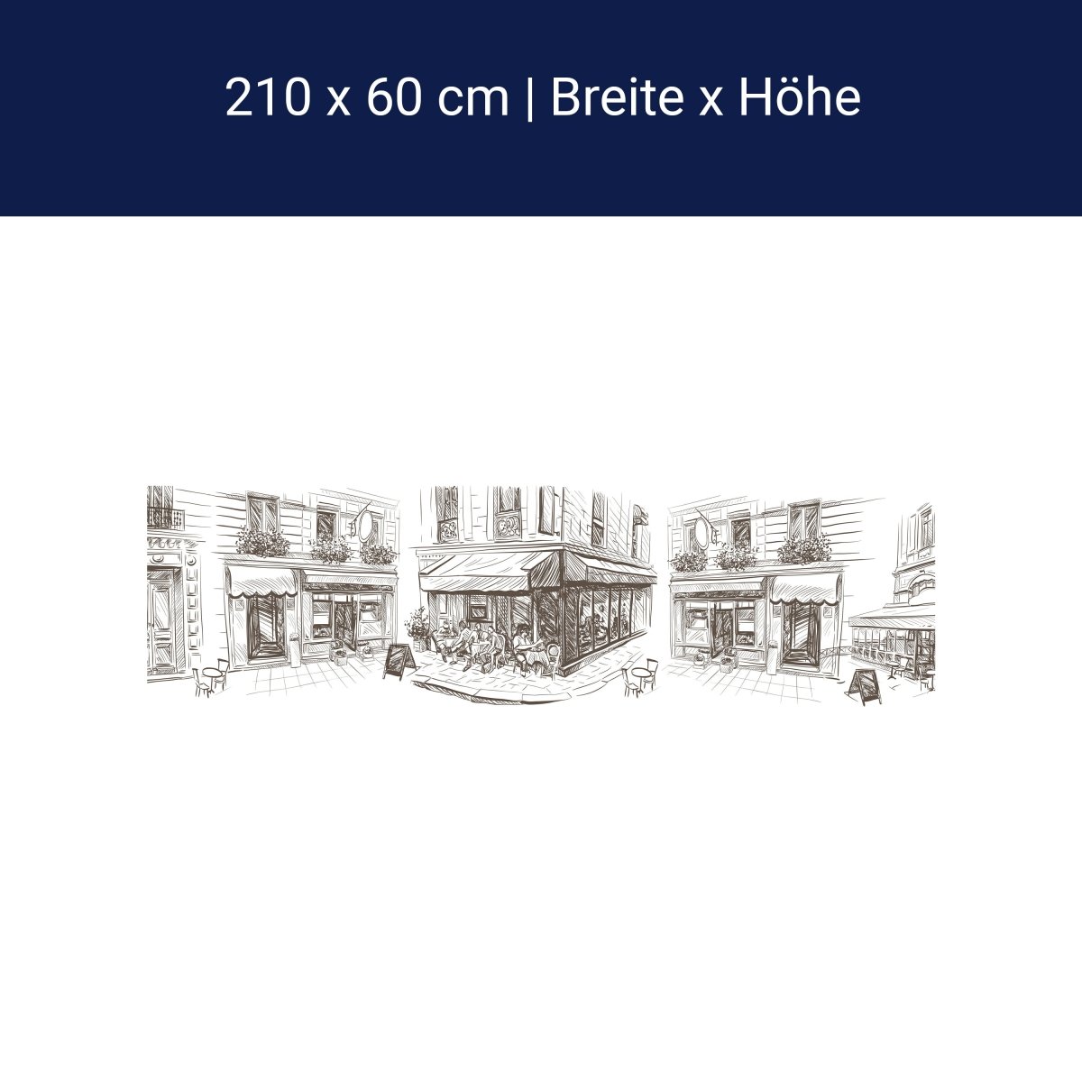 Küchenrückwand Stadtleben malen Kaffee Cafe Skizze M1238 Küchenrückwand Stadtleben malen Kaffee Cafe Skizze M1238