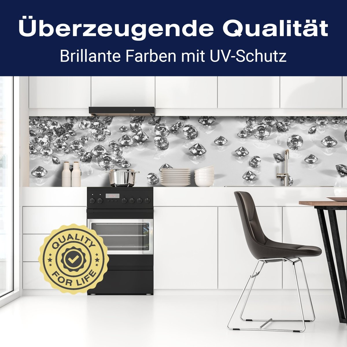 Küchenrückwand Diamant Steine Weiß Karat Schliff M1242 entdecken - Bild 2 Küchenrückwand Diamant Steine Weiß Karat Schliff M1242 entdecken - Bild 2