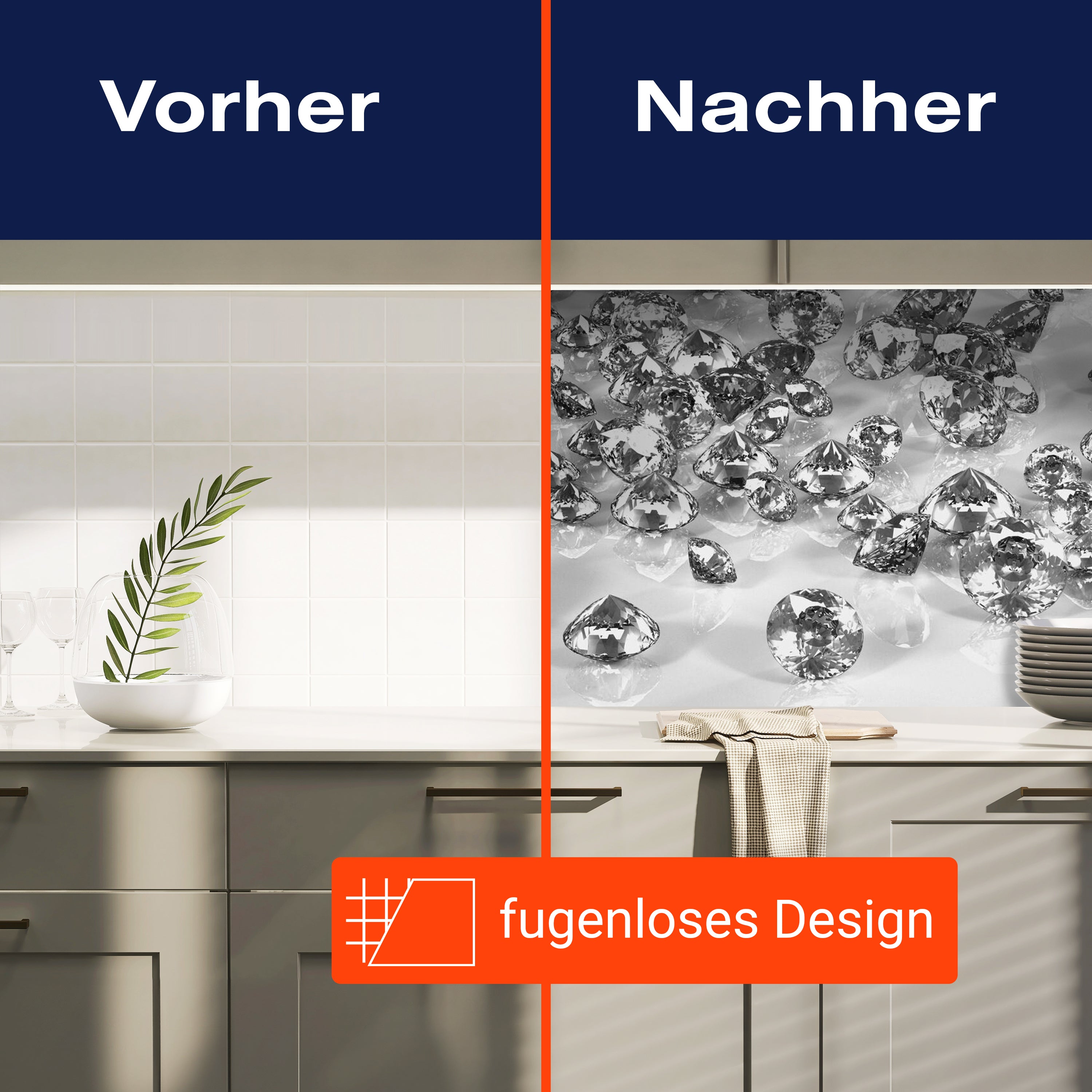 Küchenrückwand Diamant Steine Weiß Karat Schliff M1242 entdecken - Bild 9 Küchenrückwand Diamant Steine Weiß Karat Schliff M1242 entdecken - Bild 9