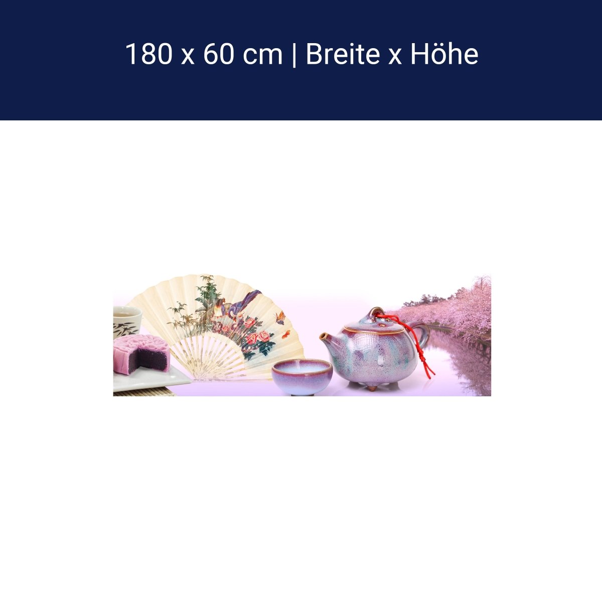 Küchenrückwand Teekanne Kuchen Teetassen Fächer M1259 Küchenrückwand Teekanne Kuchen Teetassen Fächer M1259