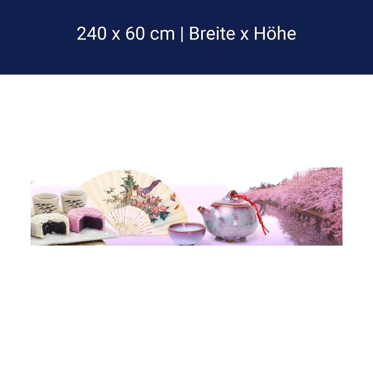 Küchenrückwand Teekanne Kuchen Teetassen Fächer M1259 Küchenrückwand Teekanne Kuchen Teetassen Fächer M1259